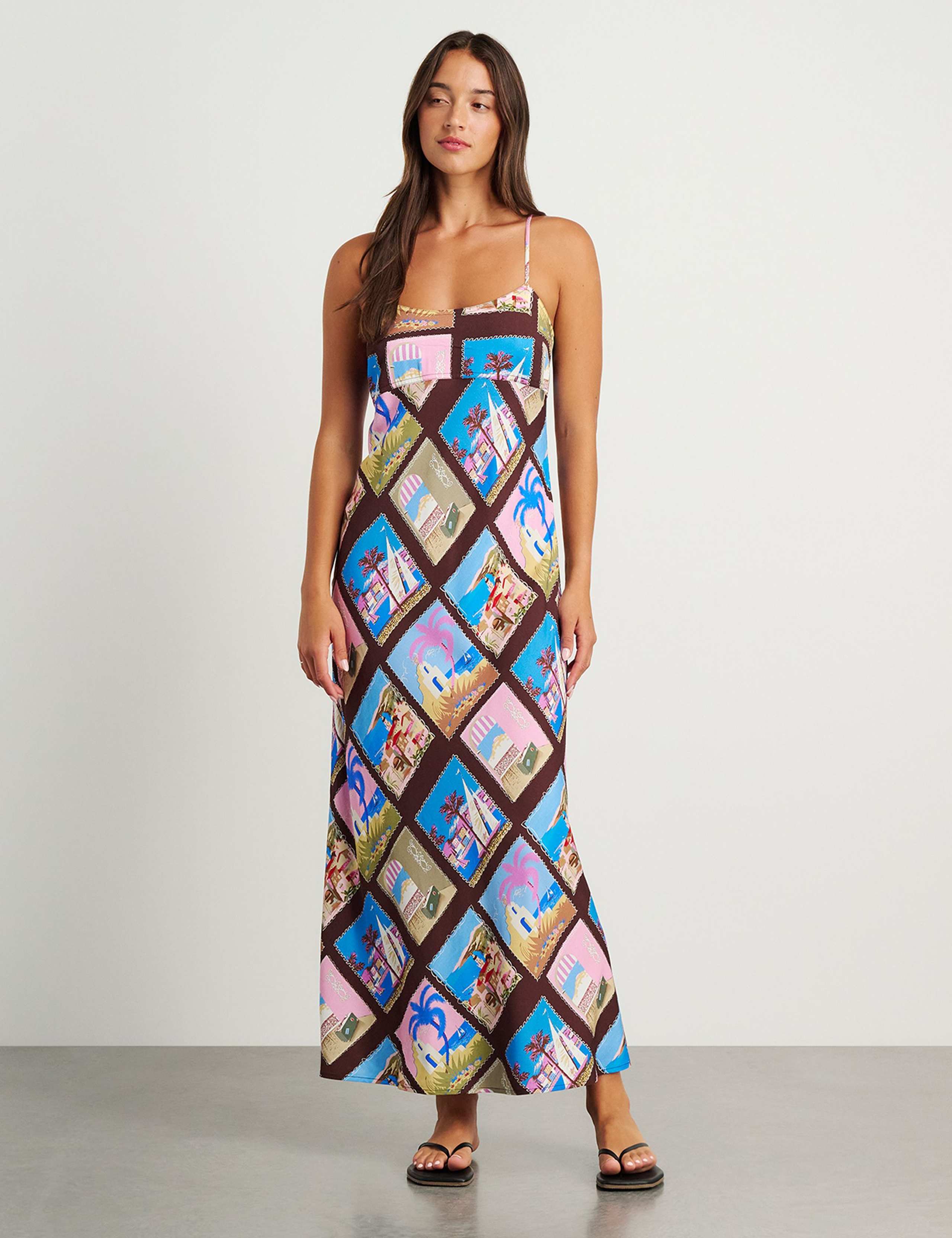 Printed Strappy Maxi Slip Dress 3 of 7