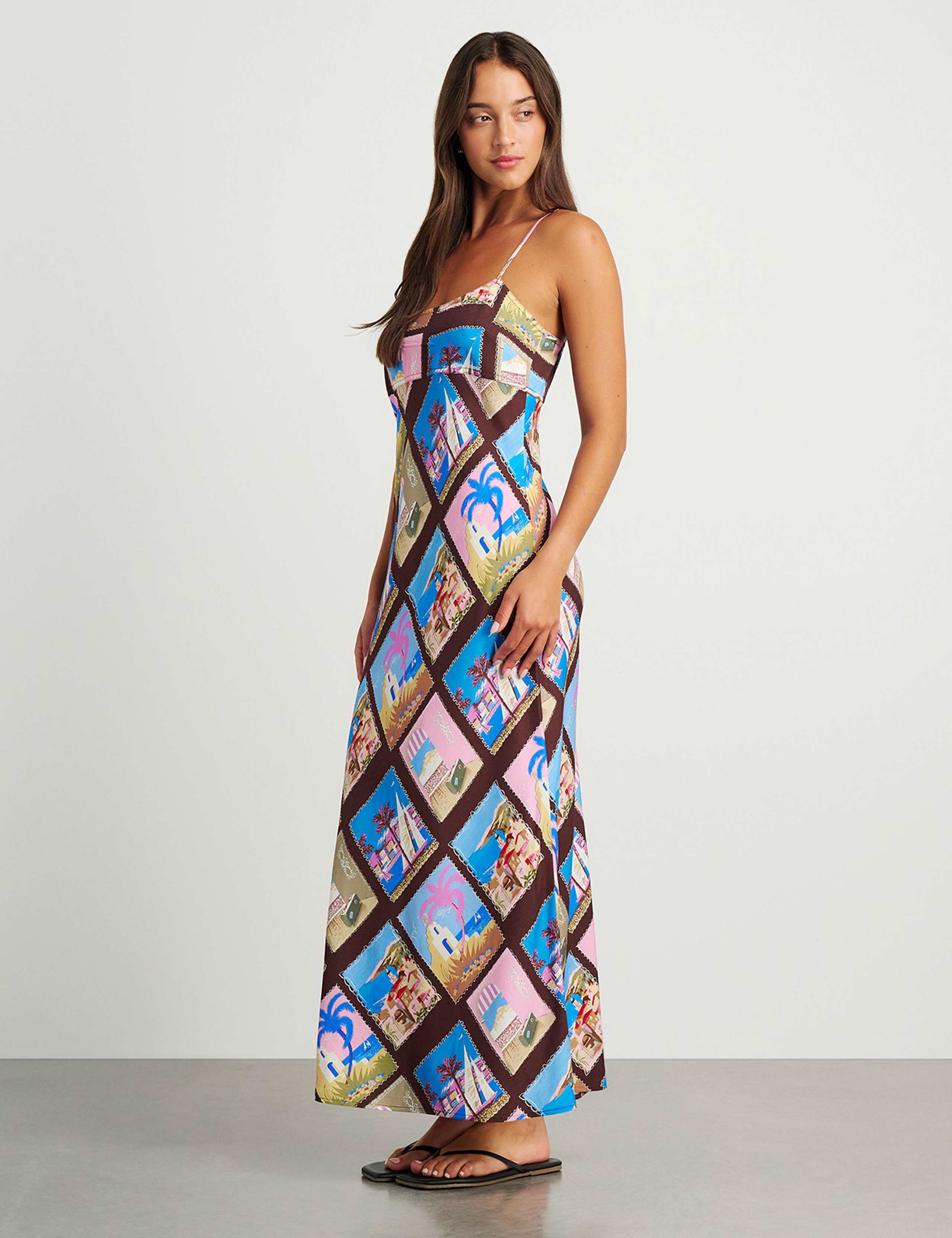 Printed Strappy Maxi Slip Dress 5 of 7