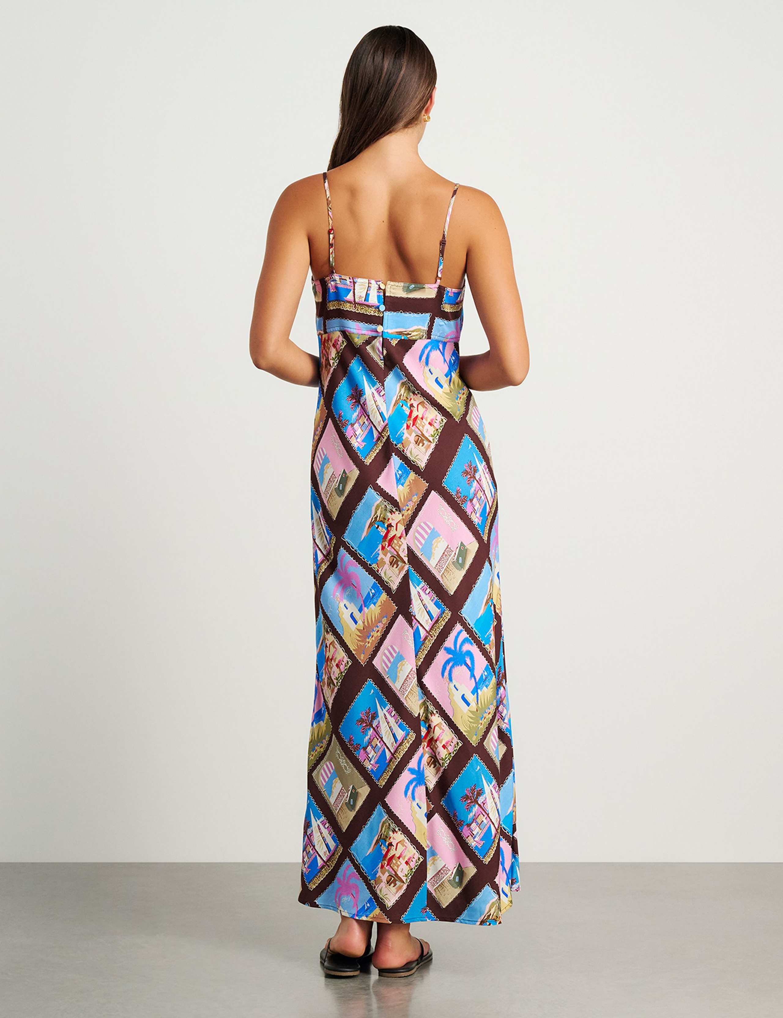 Printed Strappy Maxi Slip Dress 7 of 7