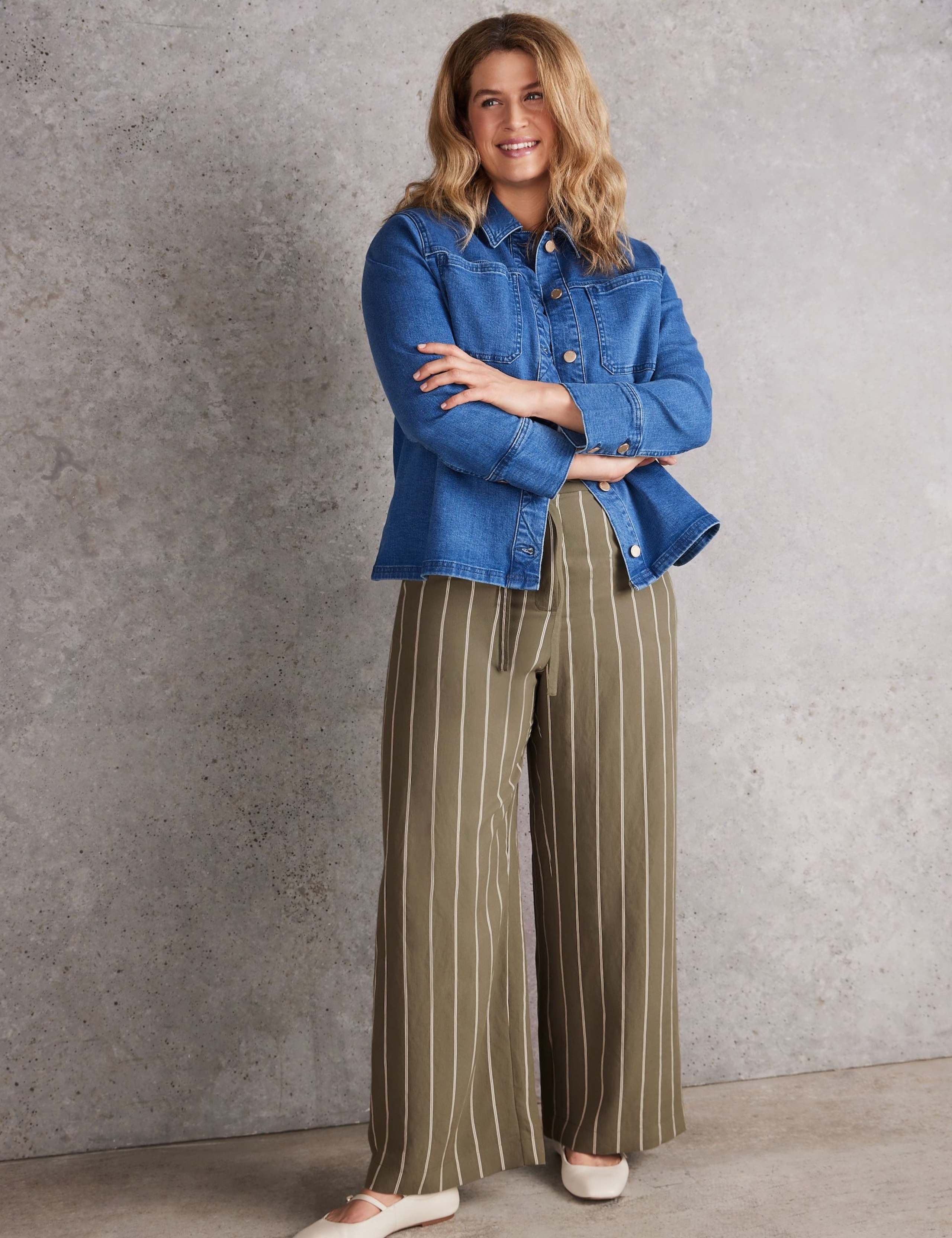 Modal Rich Striped Drawstring Trousers 2 of 5