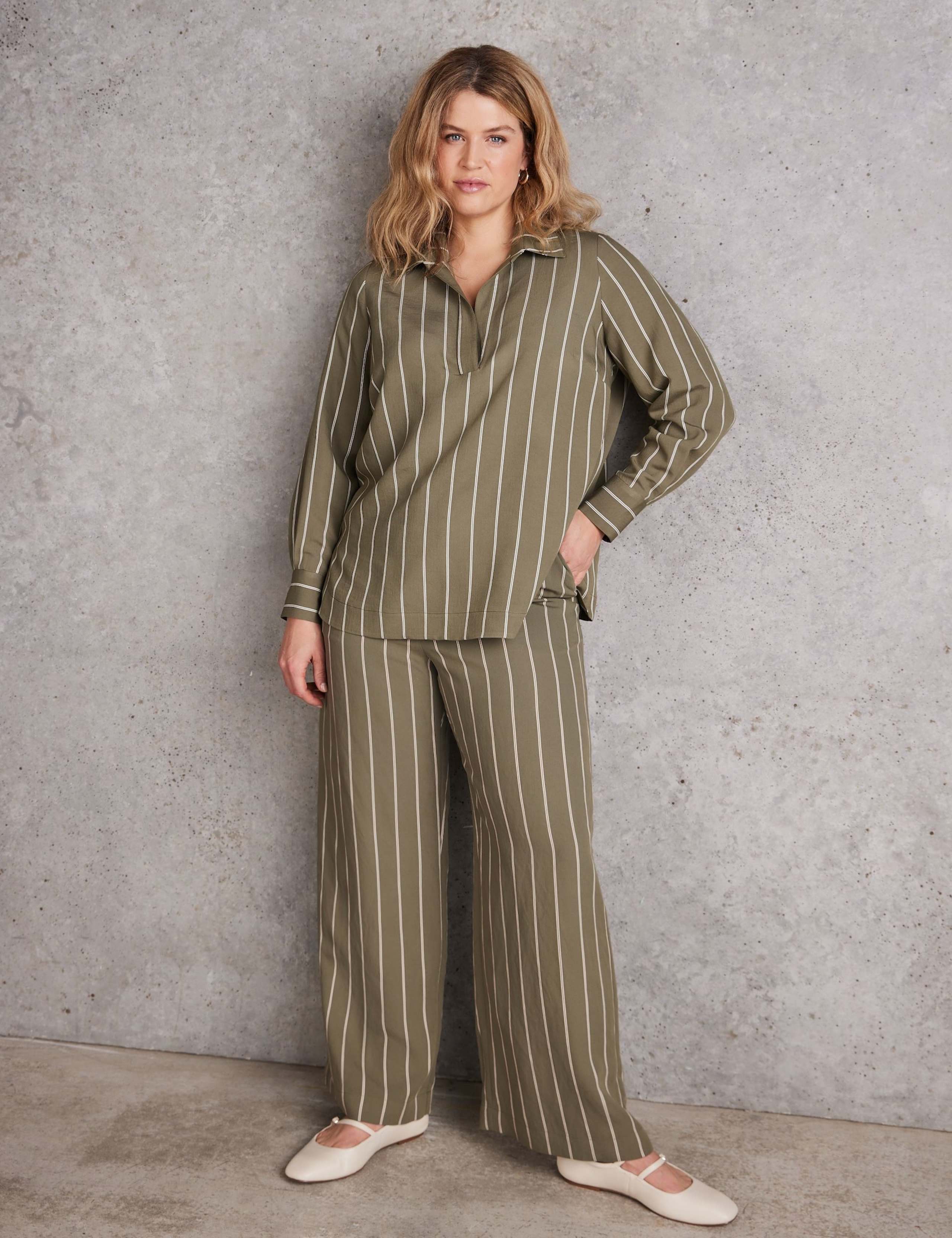 Modal Rich Striped Drawstring Trousers 3 of 5
