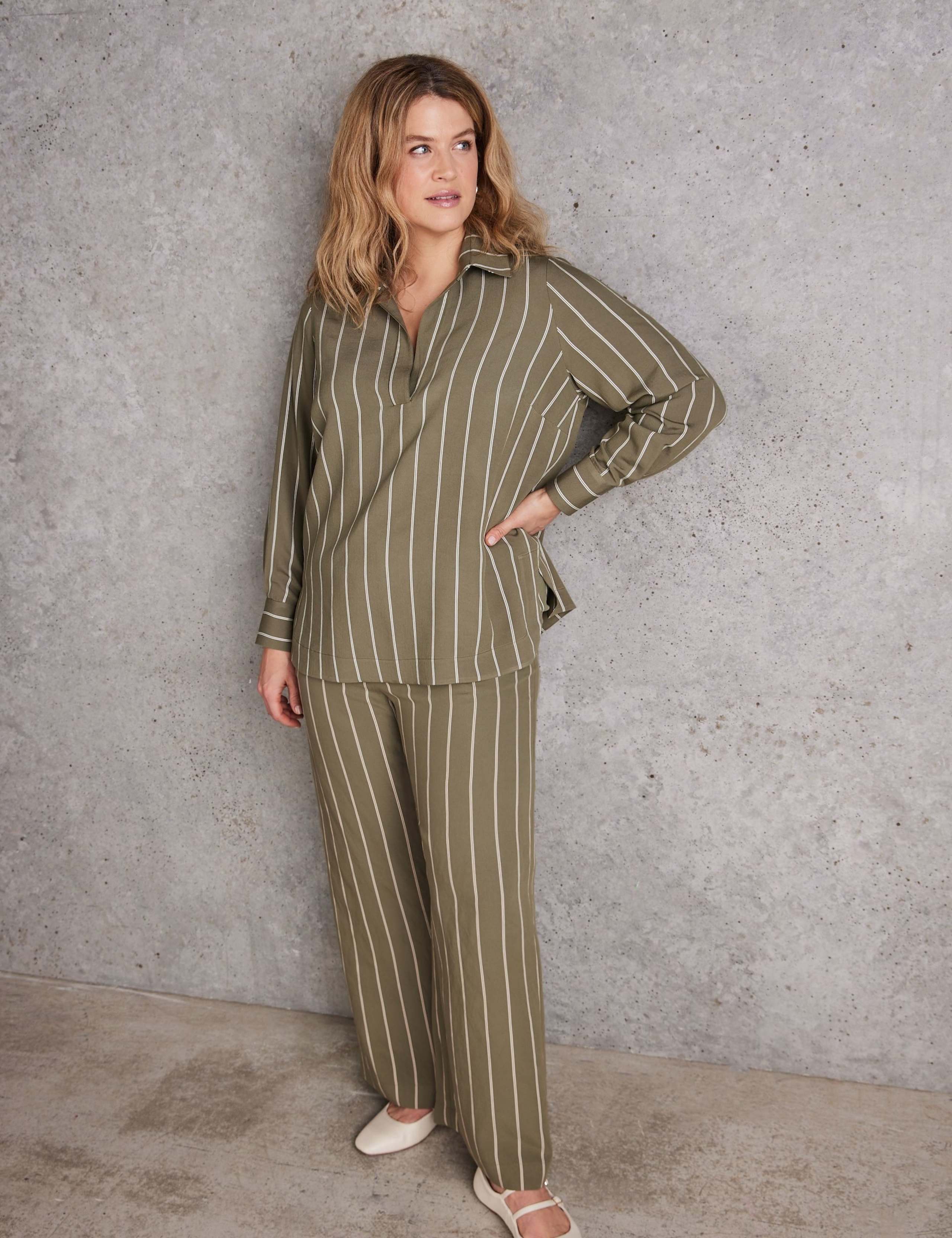 Modal Rich Striped Drawstring Trousers 4 of 5