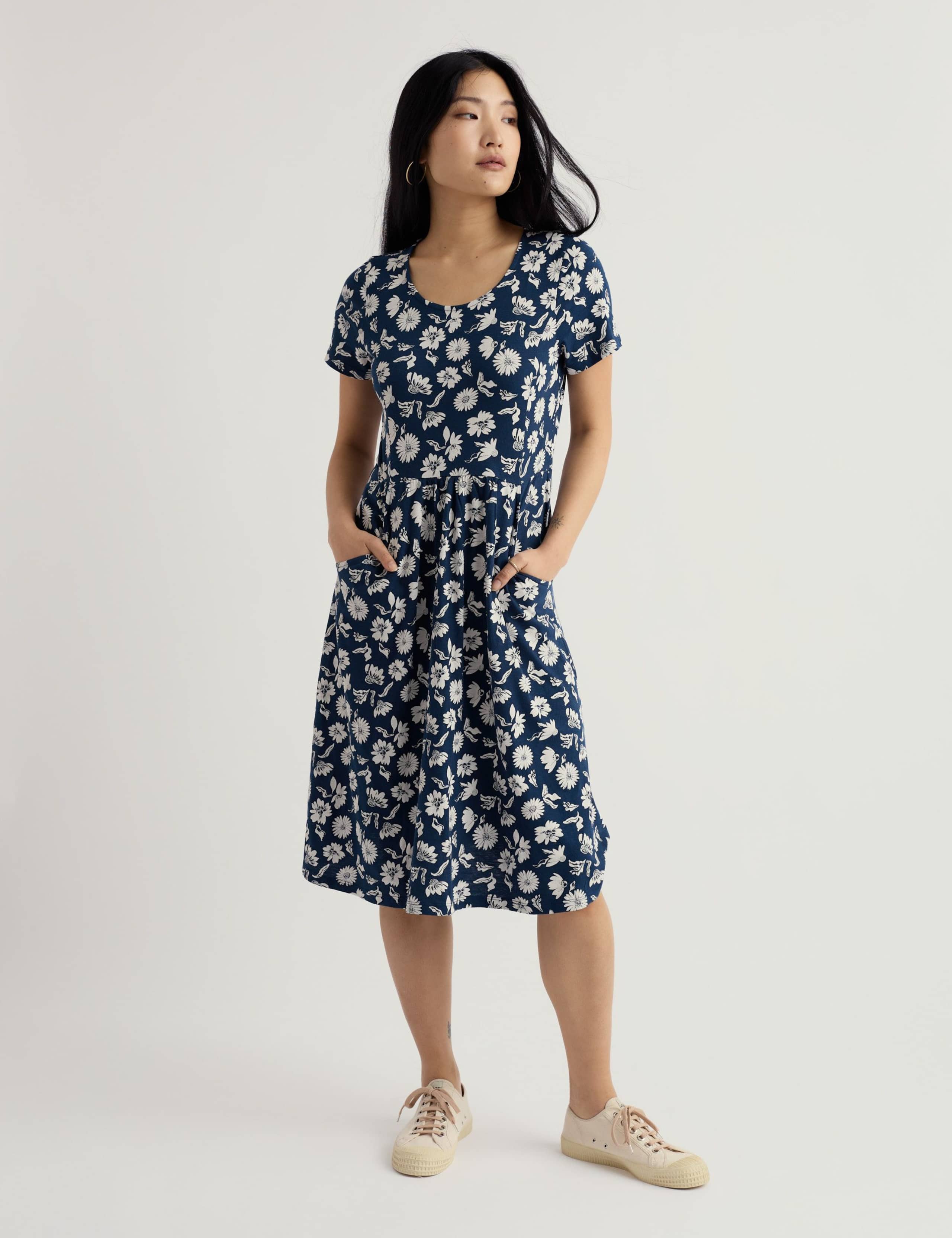 Pure Cotton Jersey Floral T-Shirt Dress 1 of 5