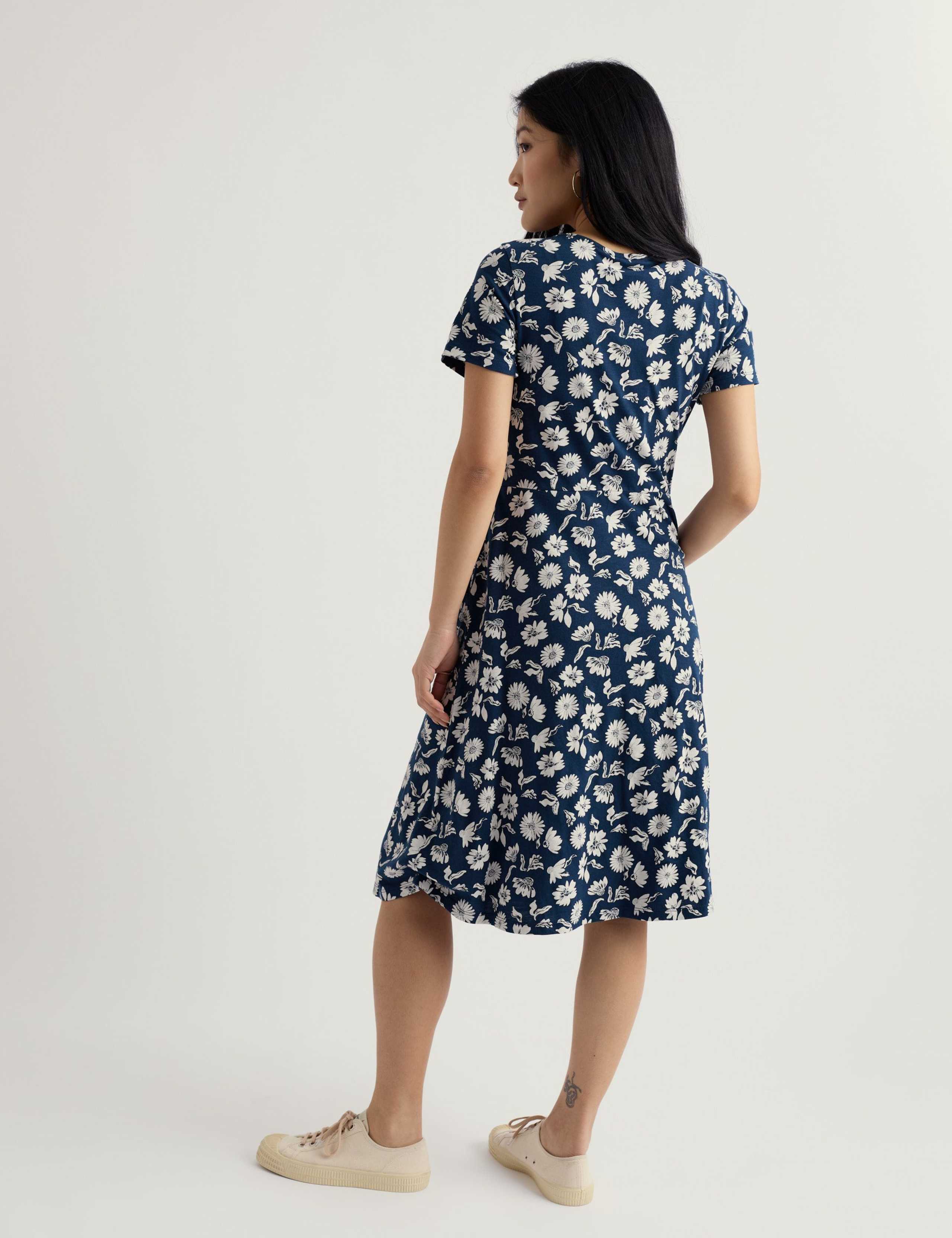 Pure Cotton Jersey Floral T-Shirt Dress 4 of 5