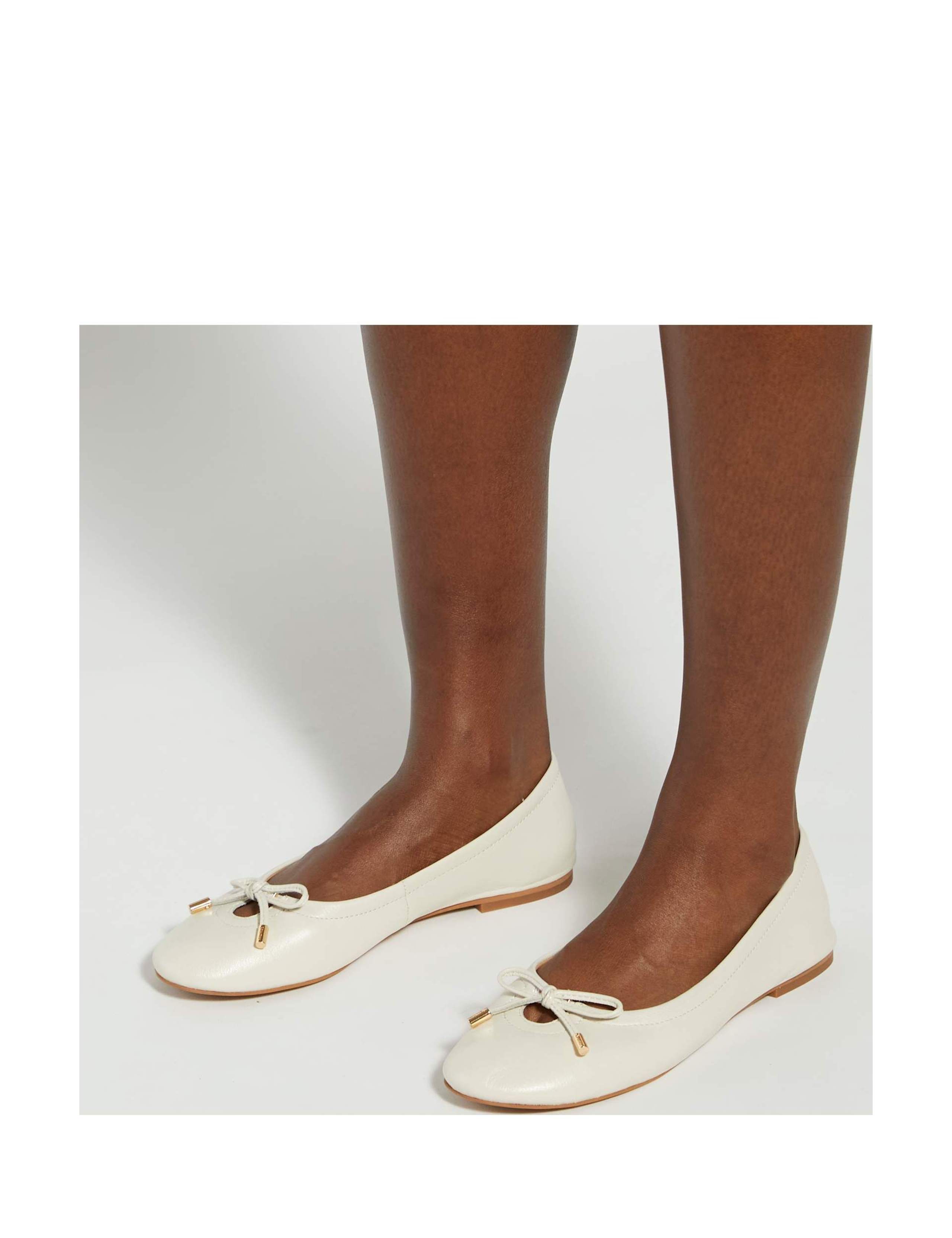 Leather Flat Ballet Pumps 4 of 6