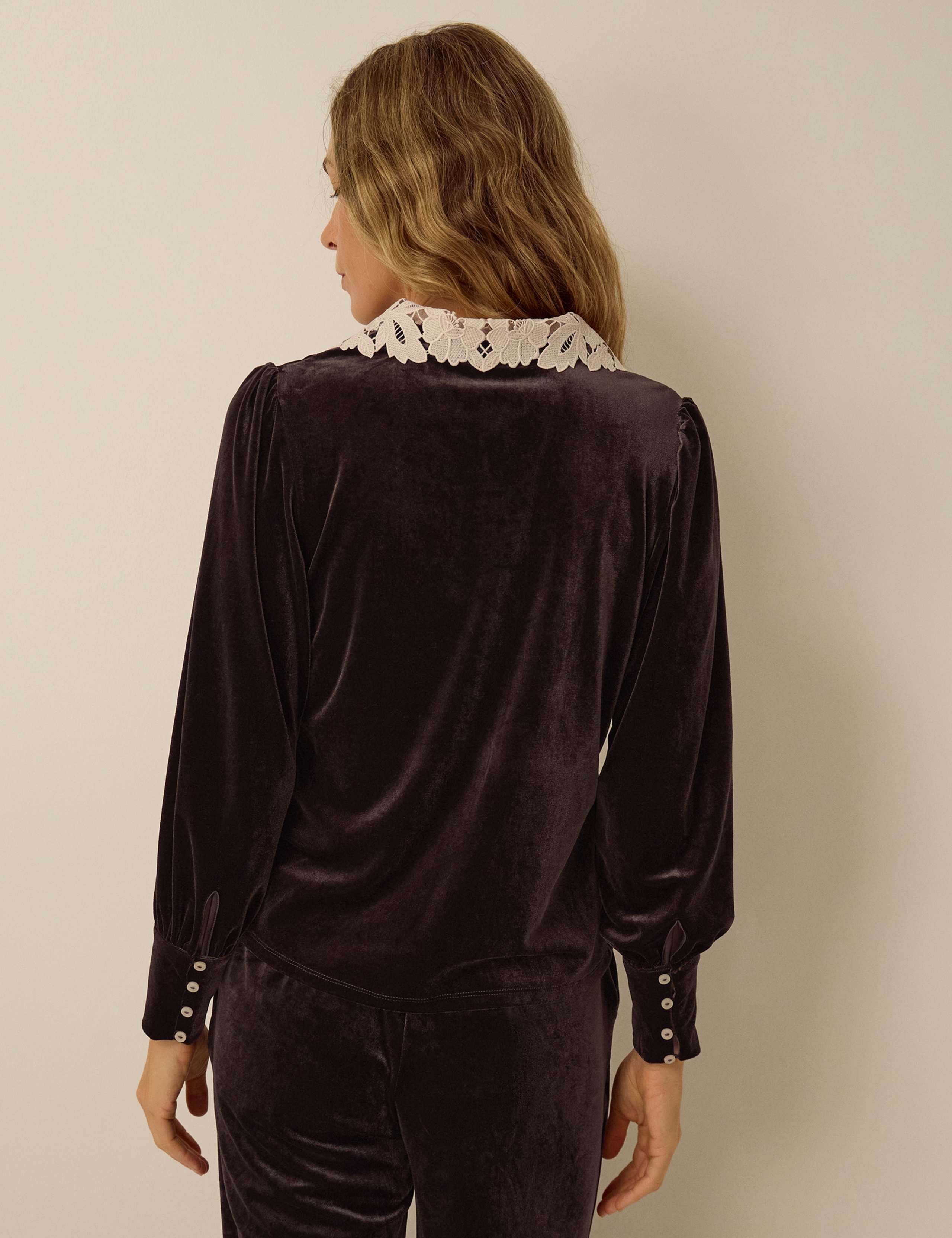 Velvet Lace Collared Blouse 3 of 4