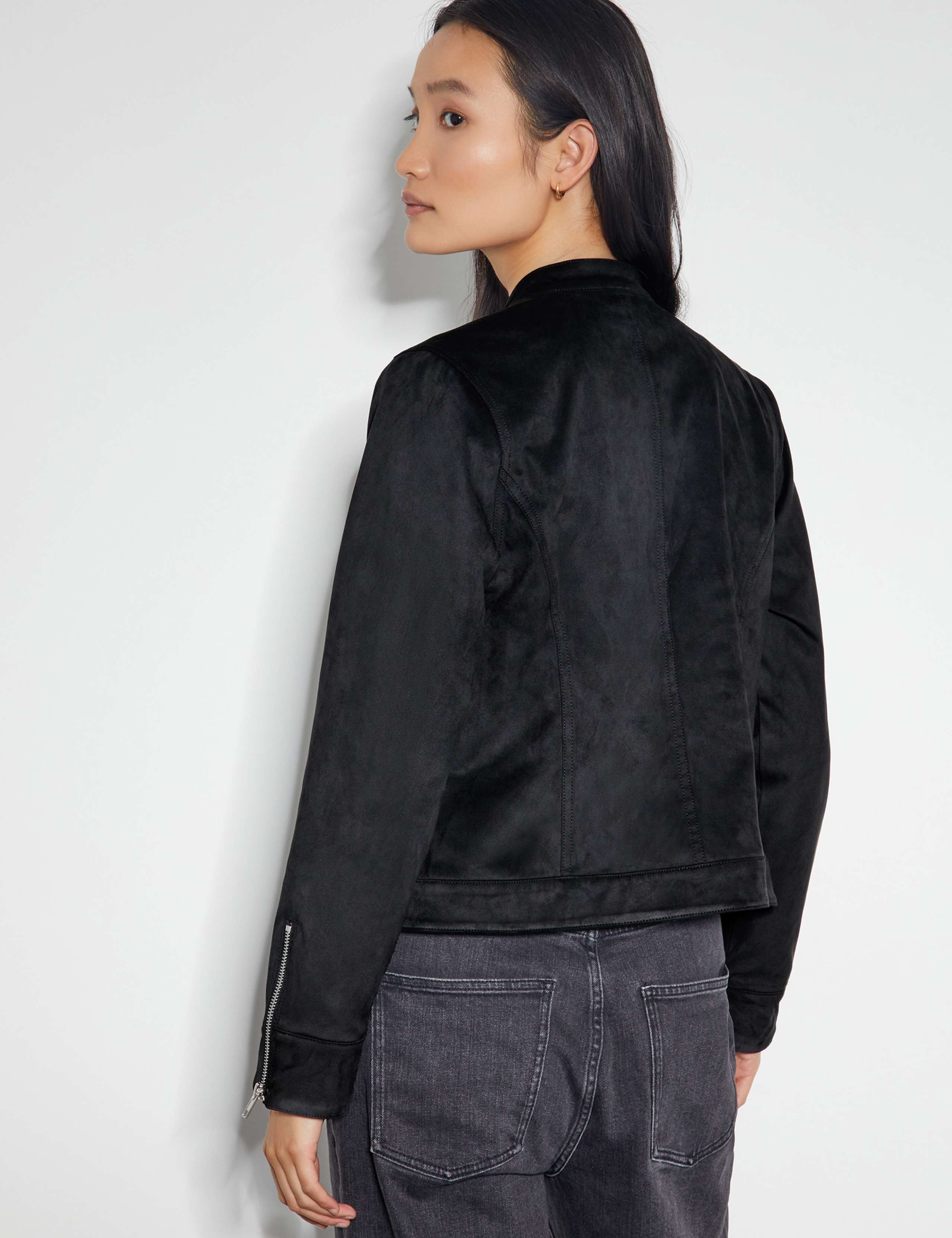 Collarless Biker Jacket 3 of 5