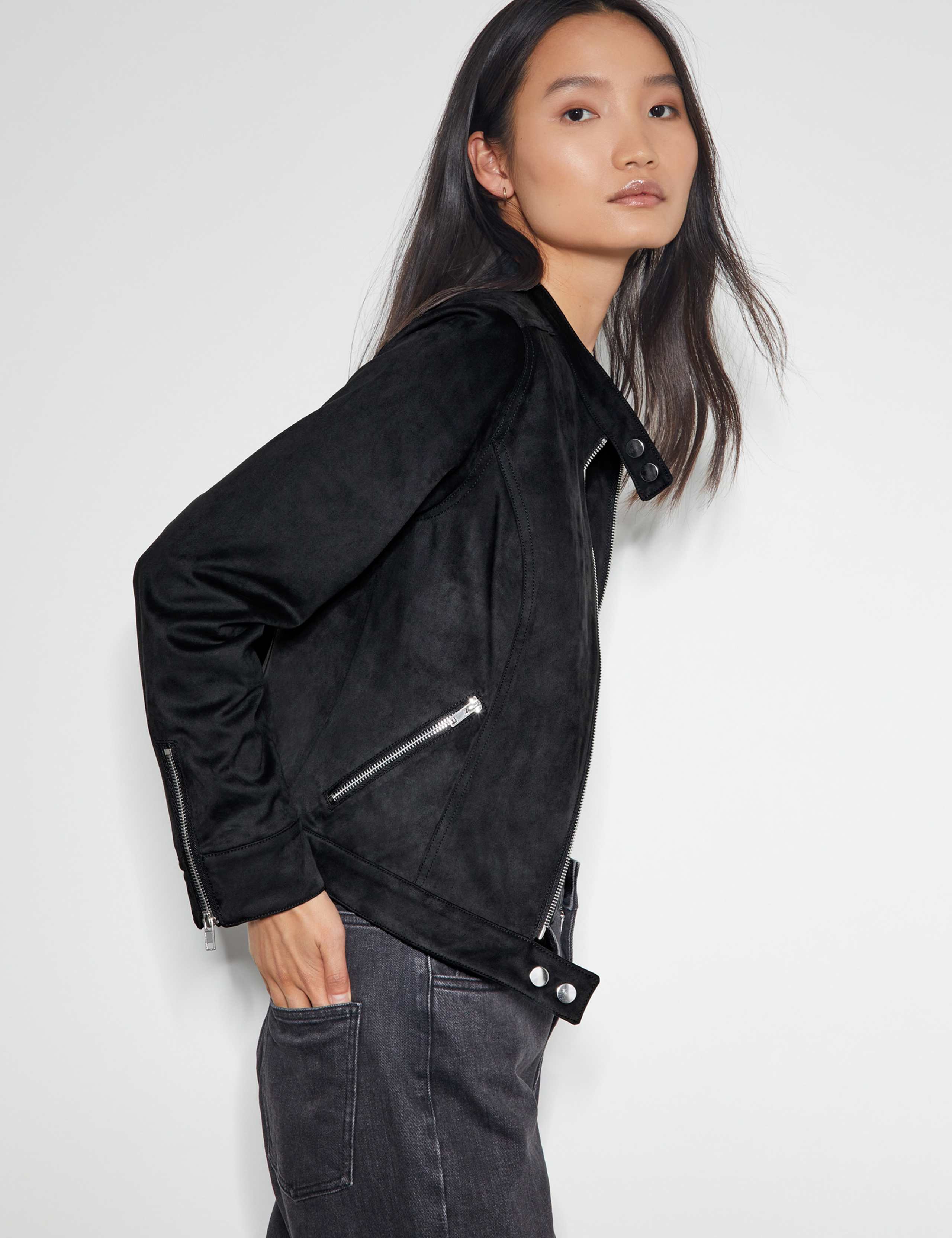 Collarless Biker Jacket 4 of 5