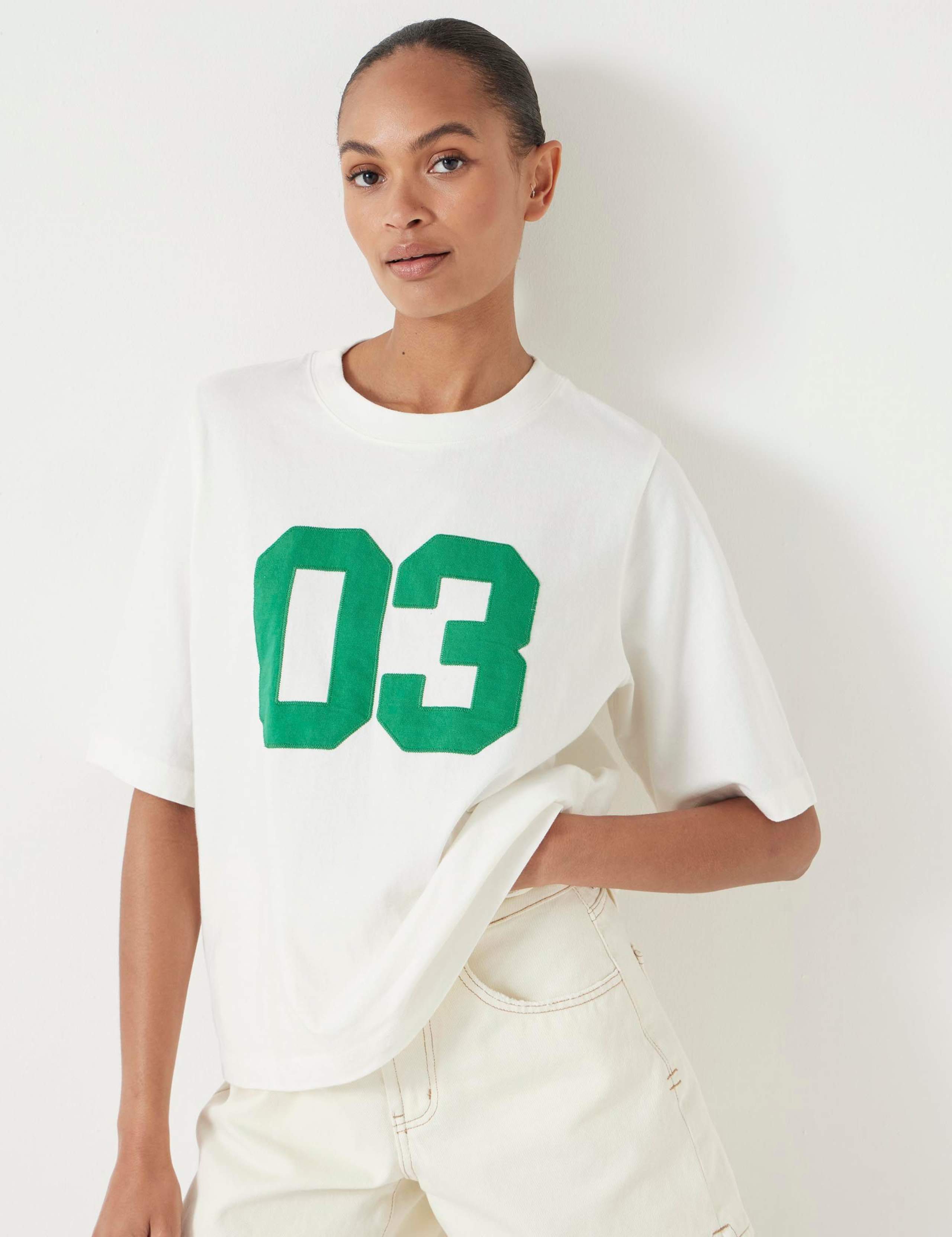 Pure Cotton Collegiate Graphic T-Shirt 1 of 5