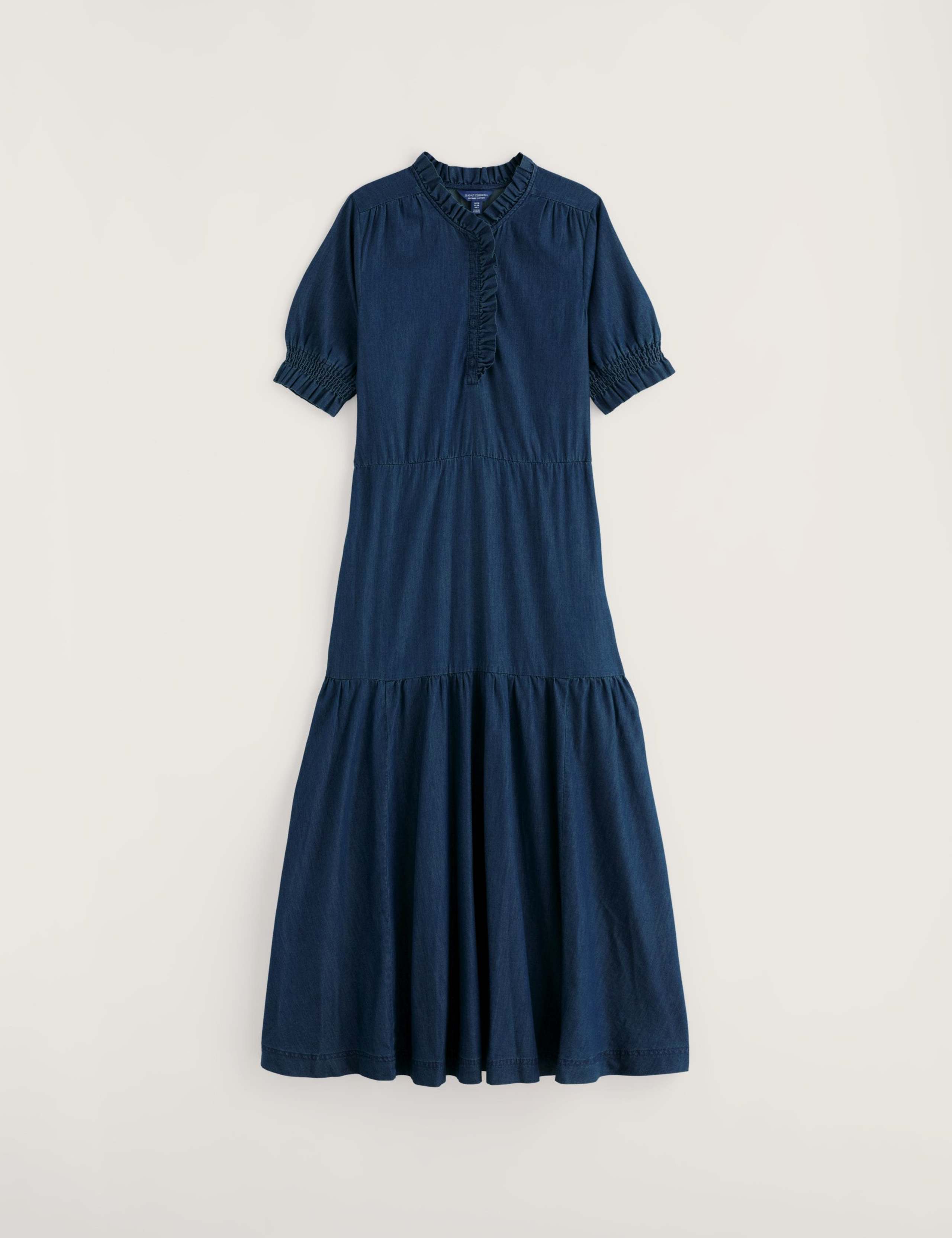 Pure Cotton High Neck Midi Tiered Dress 2 of 5