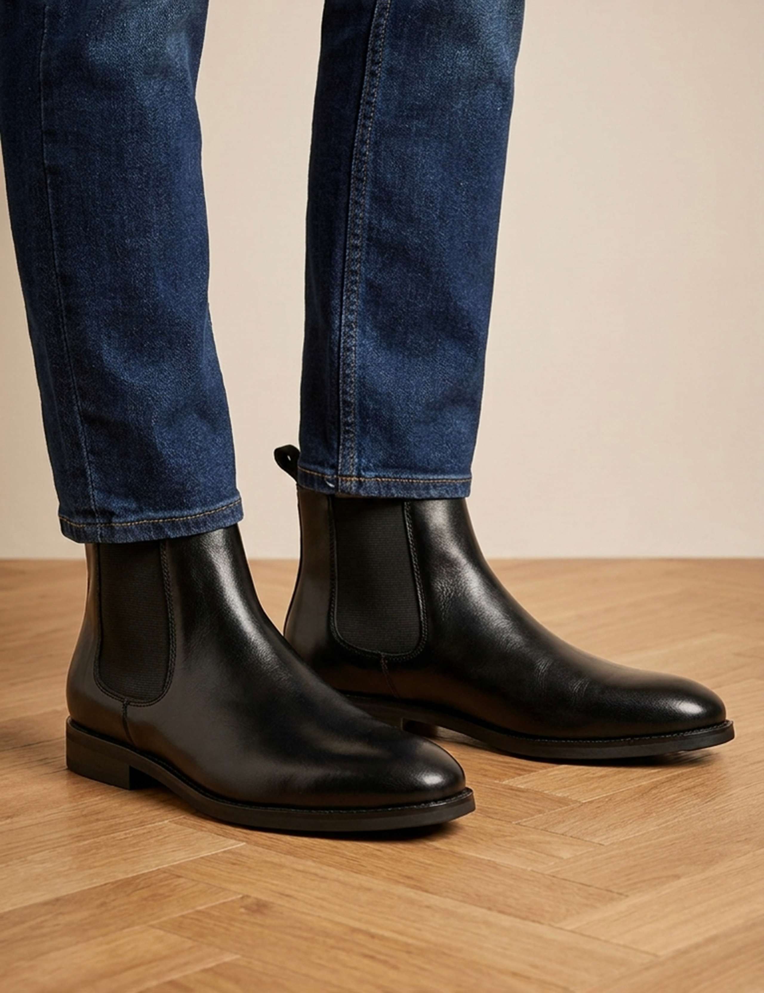 Wide Fit Leather Pull On Chelsea Boots 1 of 6