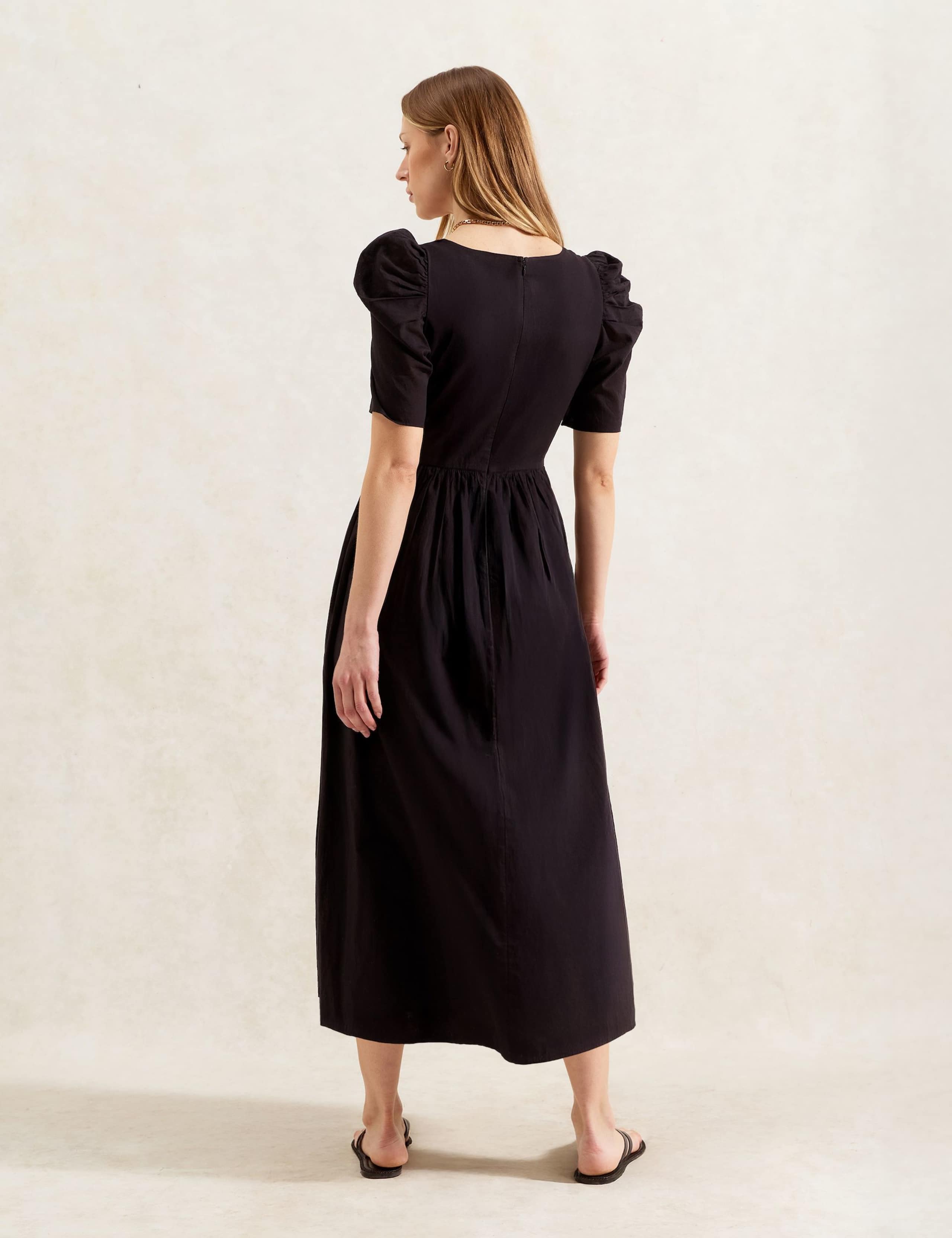 Pure Cotton Puff Sleeve Midi Skater Dress 3 of 3