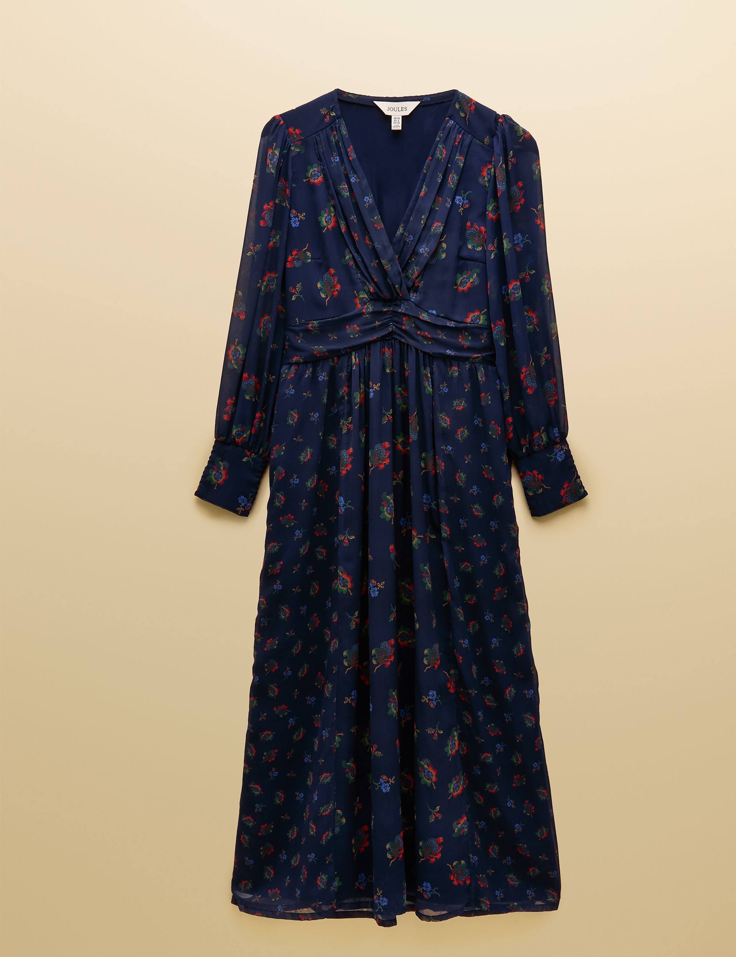 Floral V-Neck Midaxi Wrap Dress 2 of 9