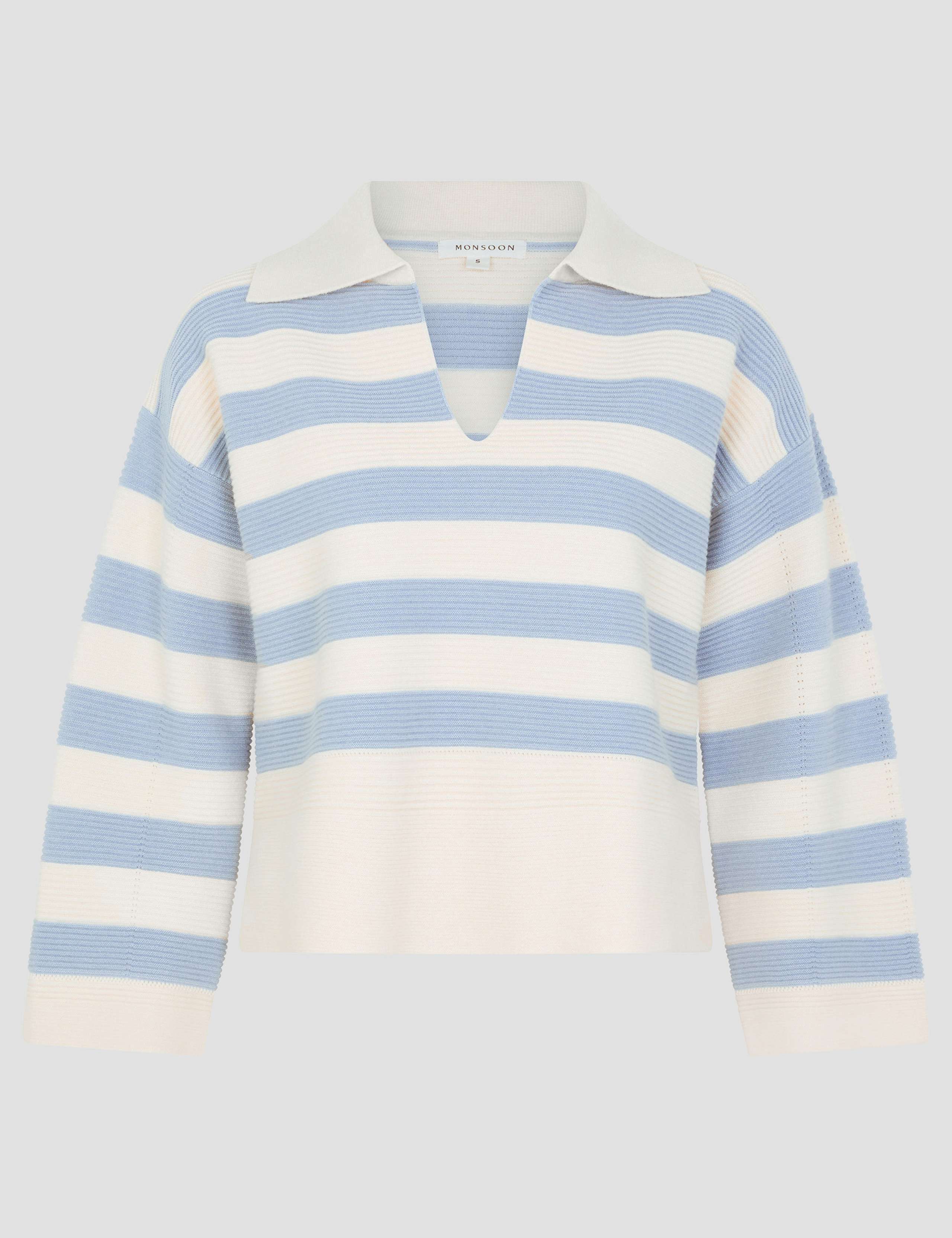 Striped Collared Open Neck Jumper 2 of 6