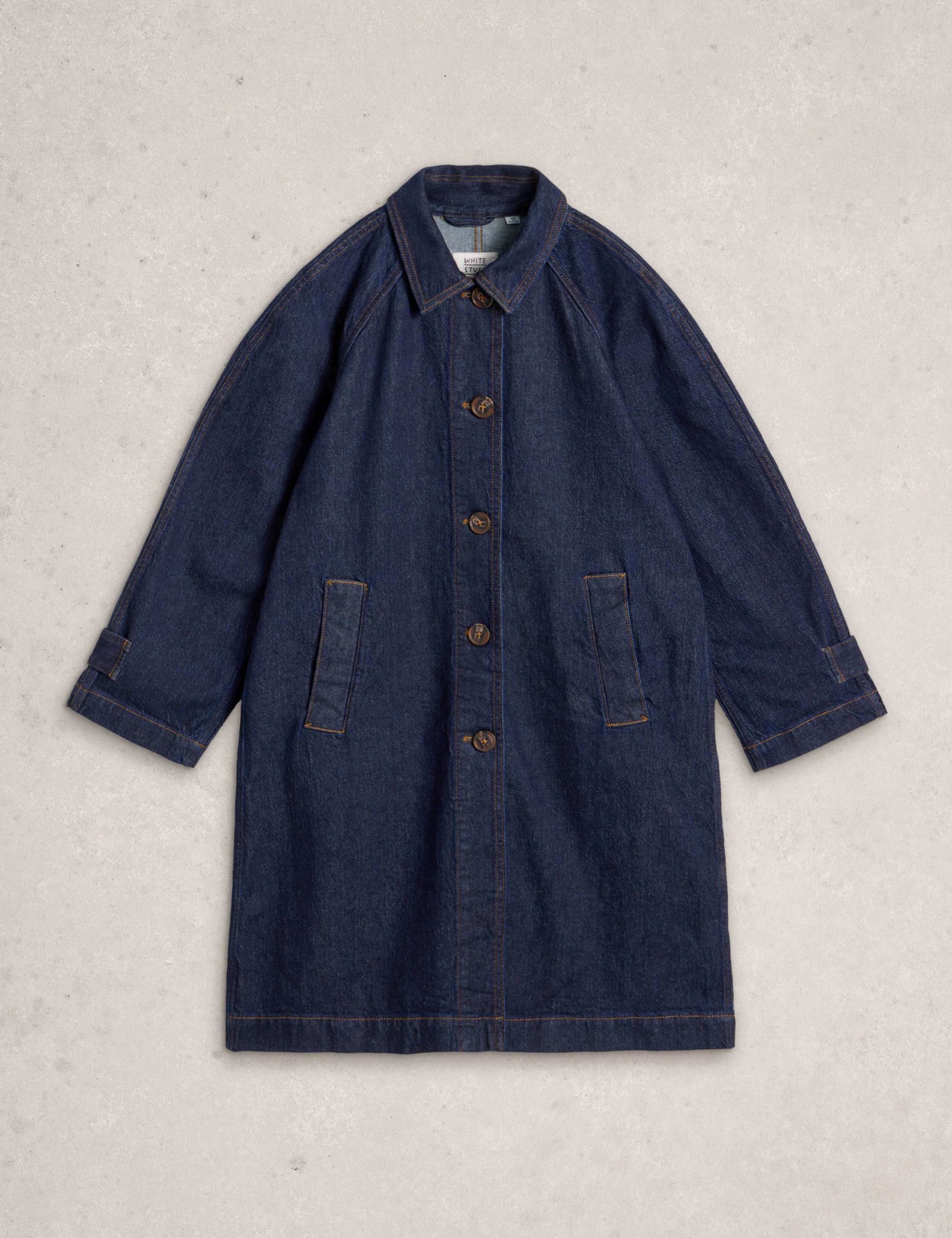 Denim Collared Longline Coat 2 of 6
