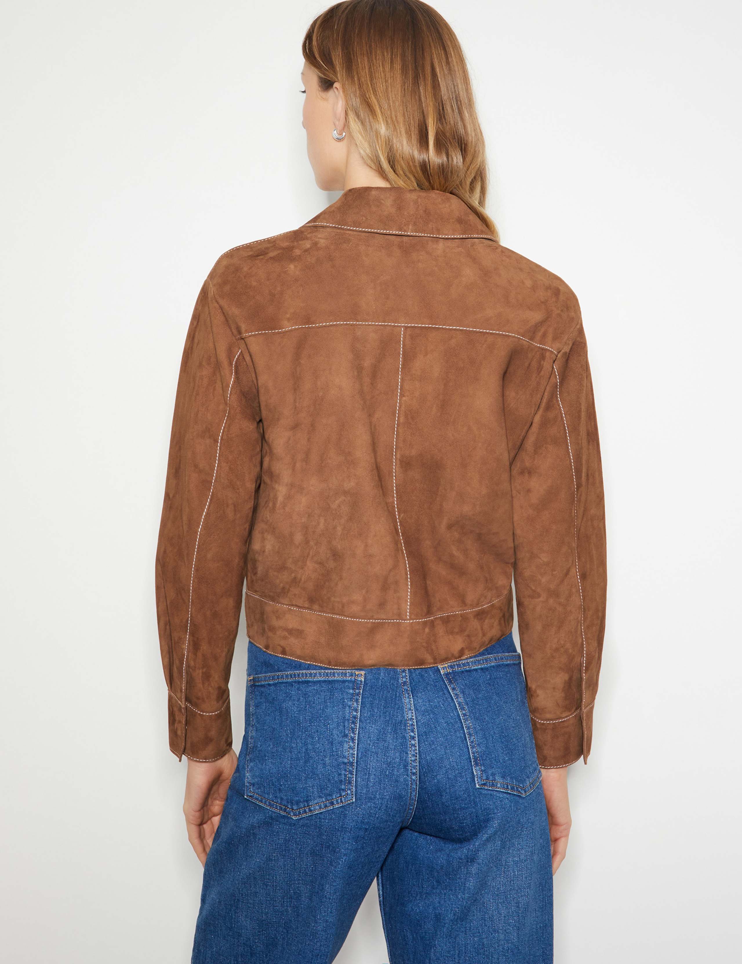 Suede Collared Belted Jacket 3 of 4
