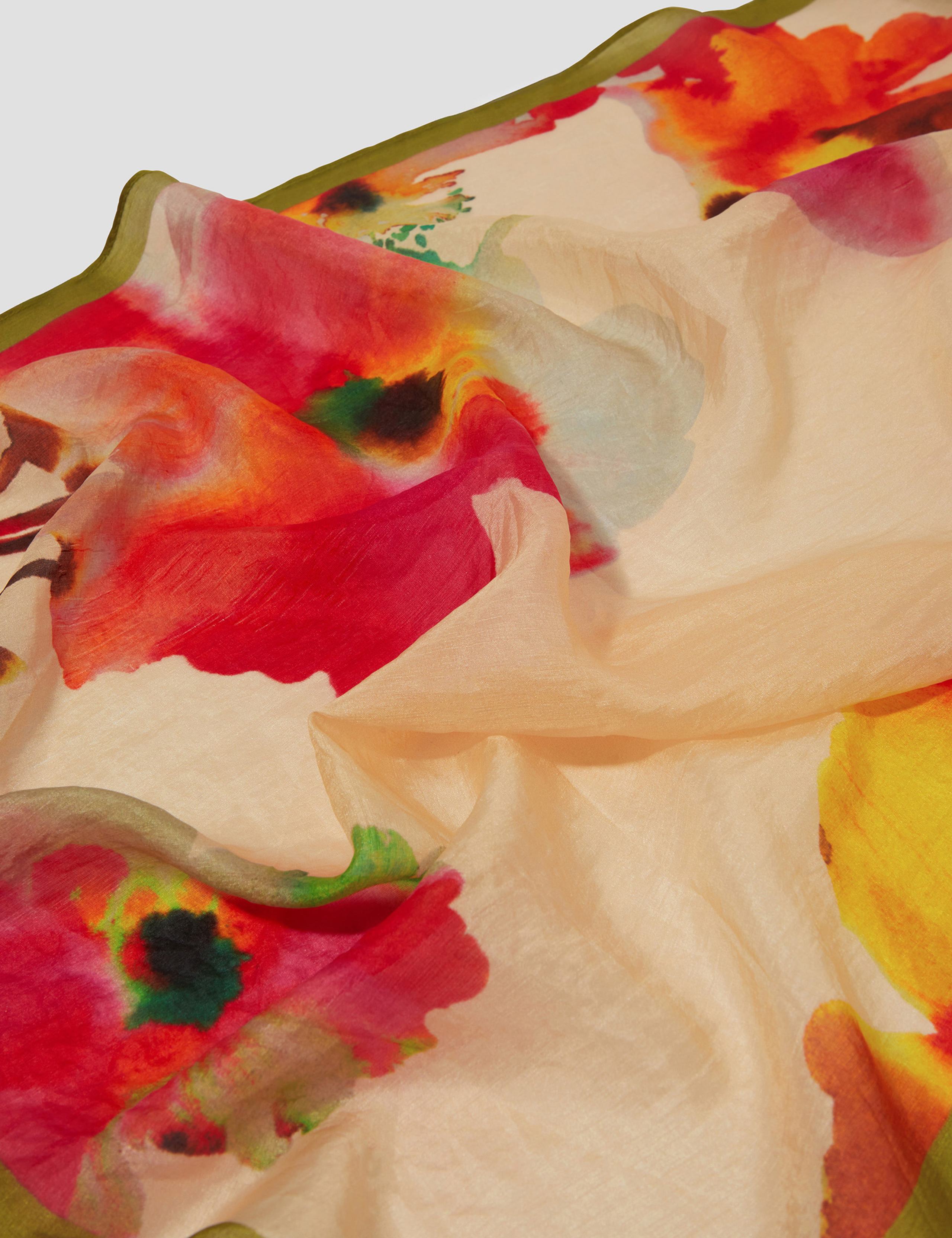 Pure Silk Floral Scarf 2 of 2