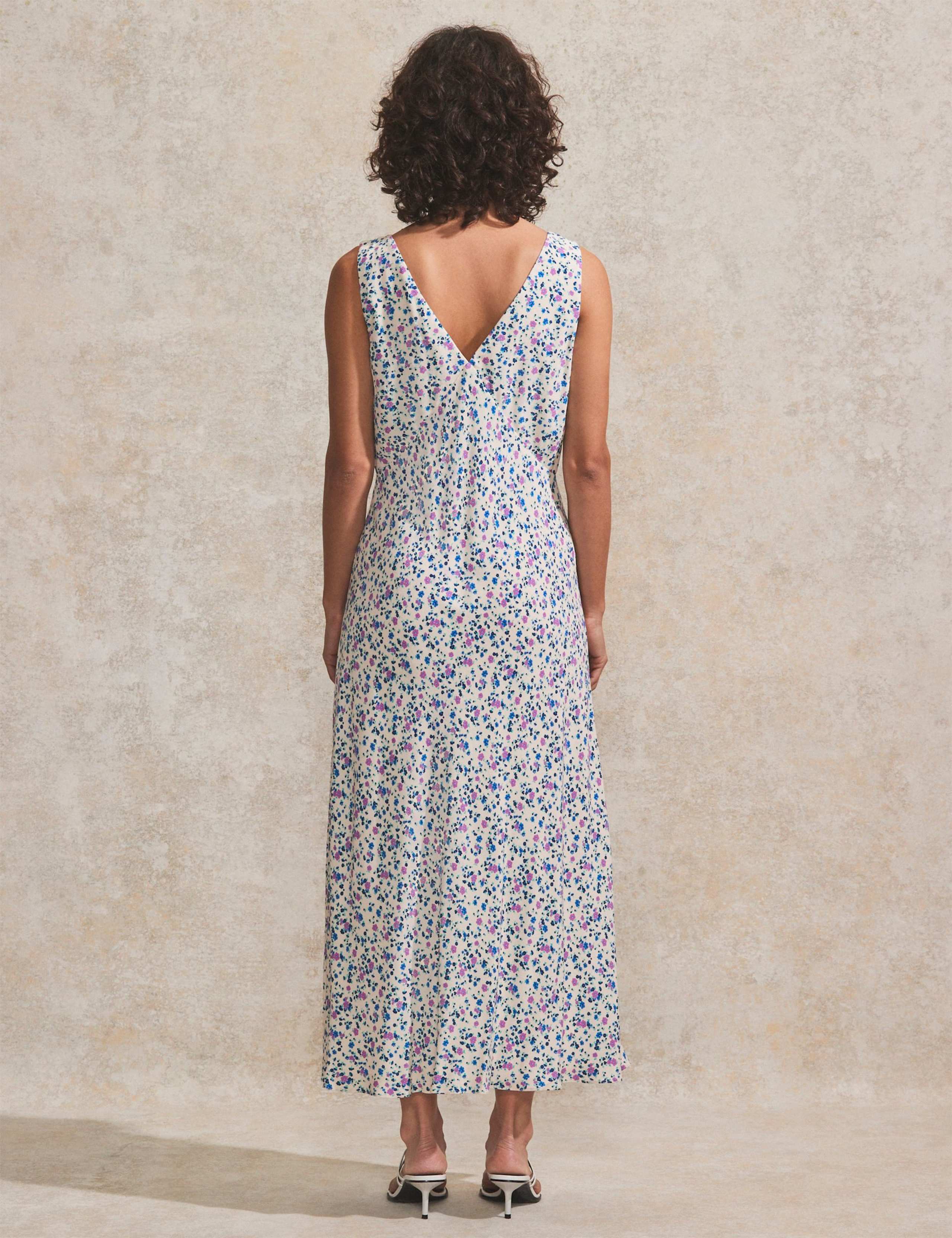 Ditsy Floral V-Neck Midi Tea Dress 3 of 4