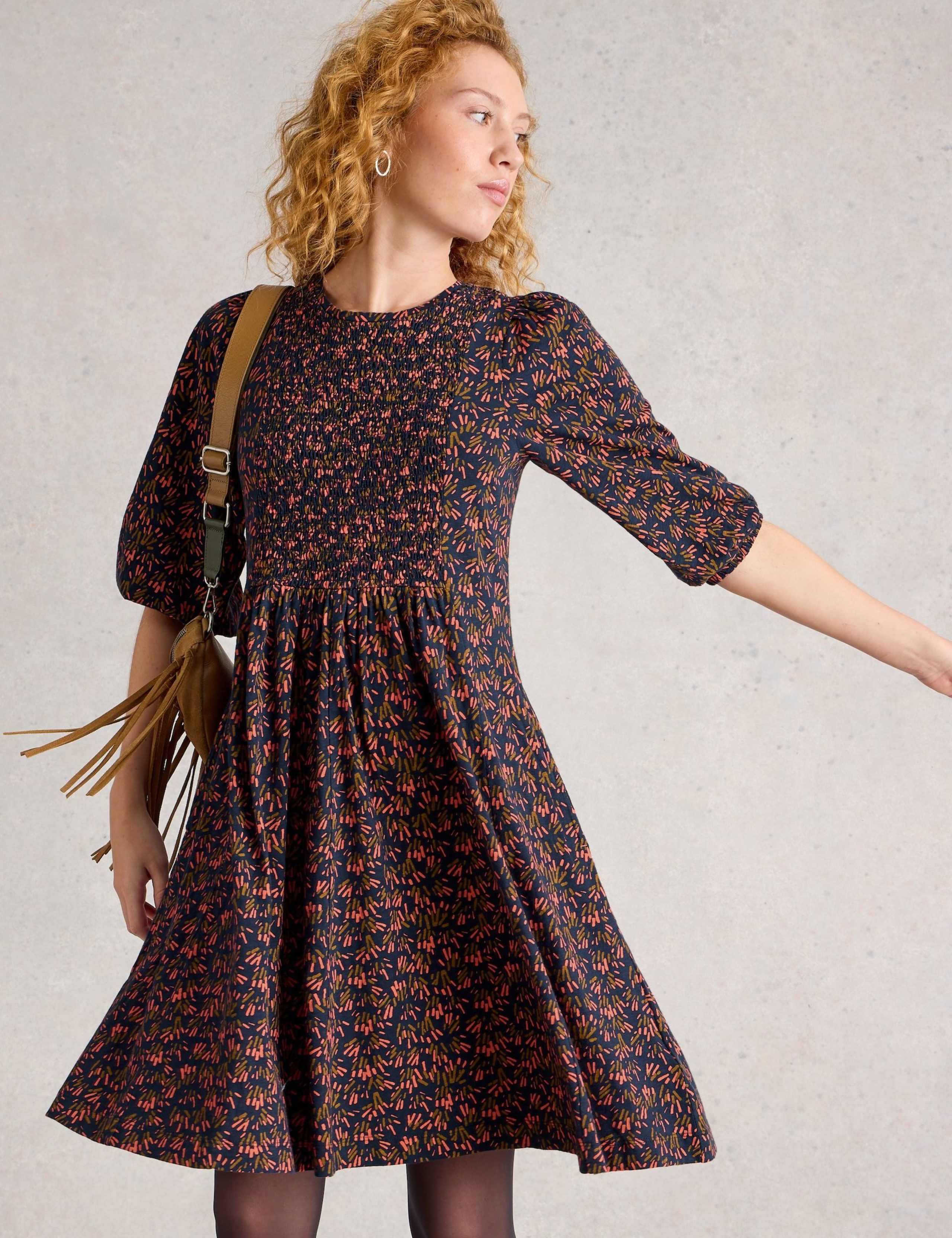 Pure Cotton Jersey Floral Mini Smock Dress 3 of 6