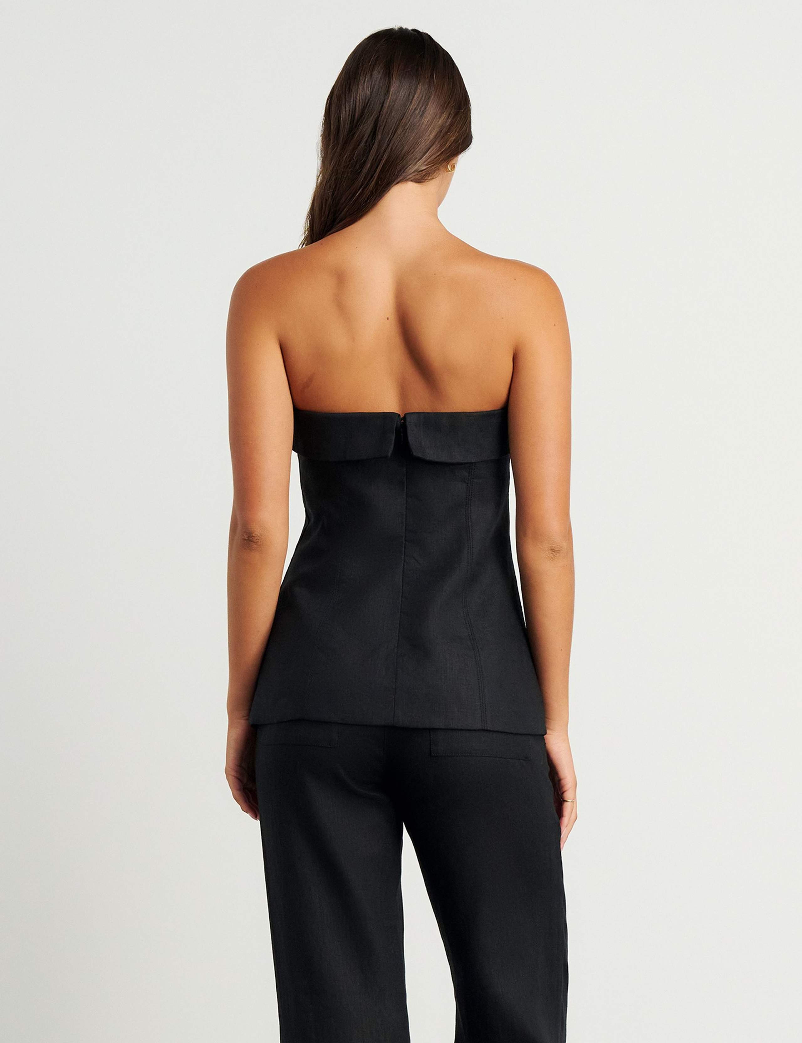 Pure Linen Off The Shoulder Bandeau Top 2 of 6