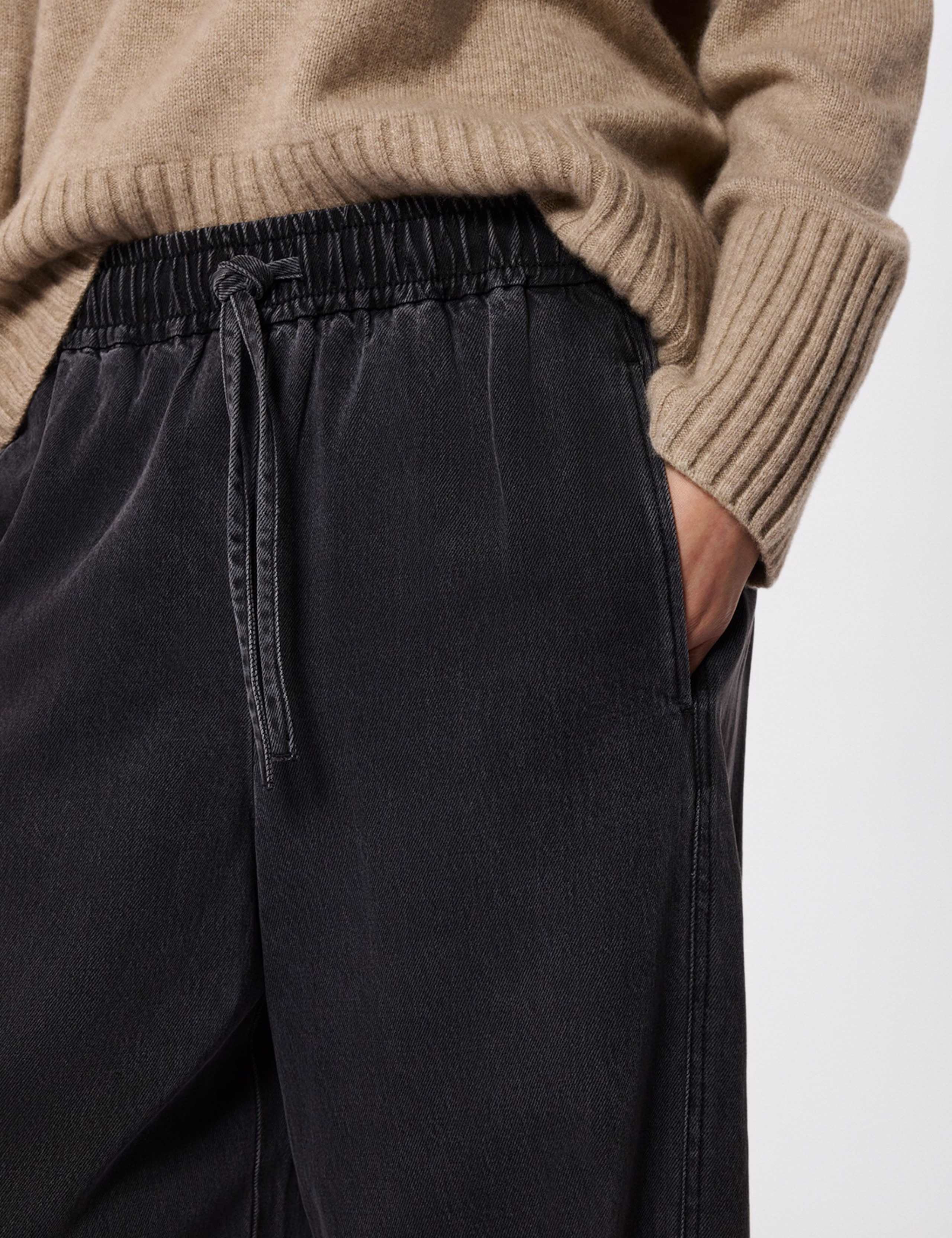 Cotton Blend Barrel Leg Trousers 6 of 6