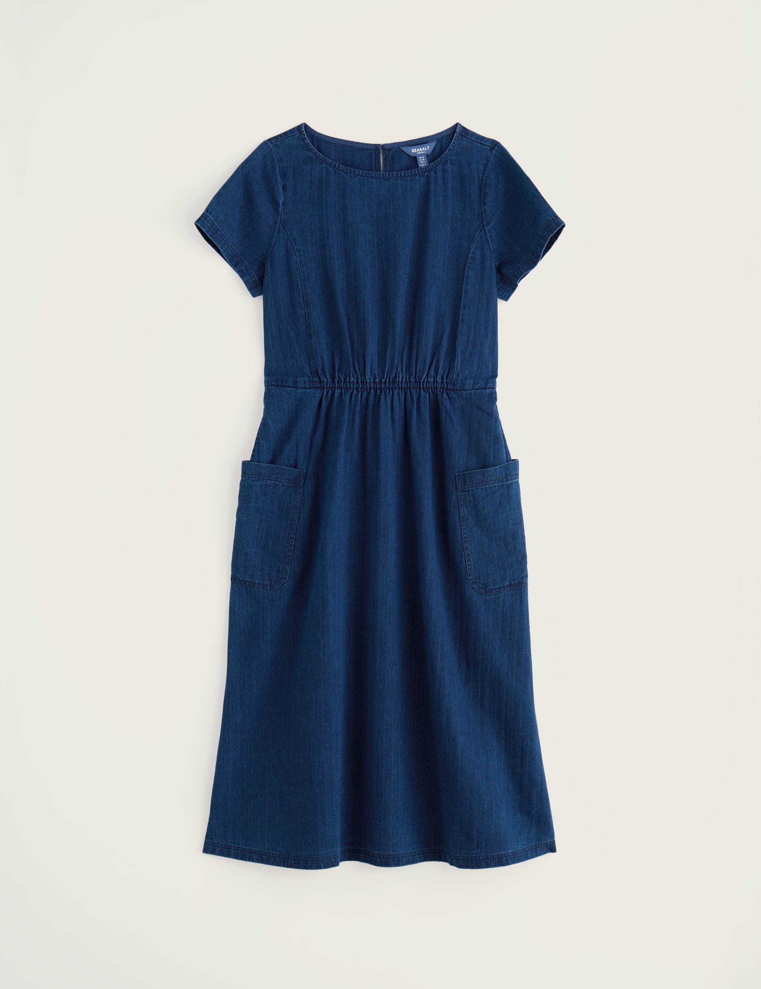 Pure Cotton Denim Midi Waisted Dress 2 of 5