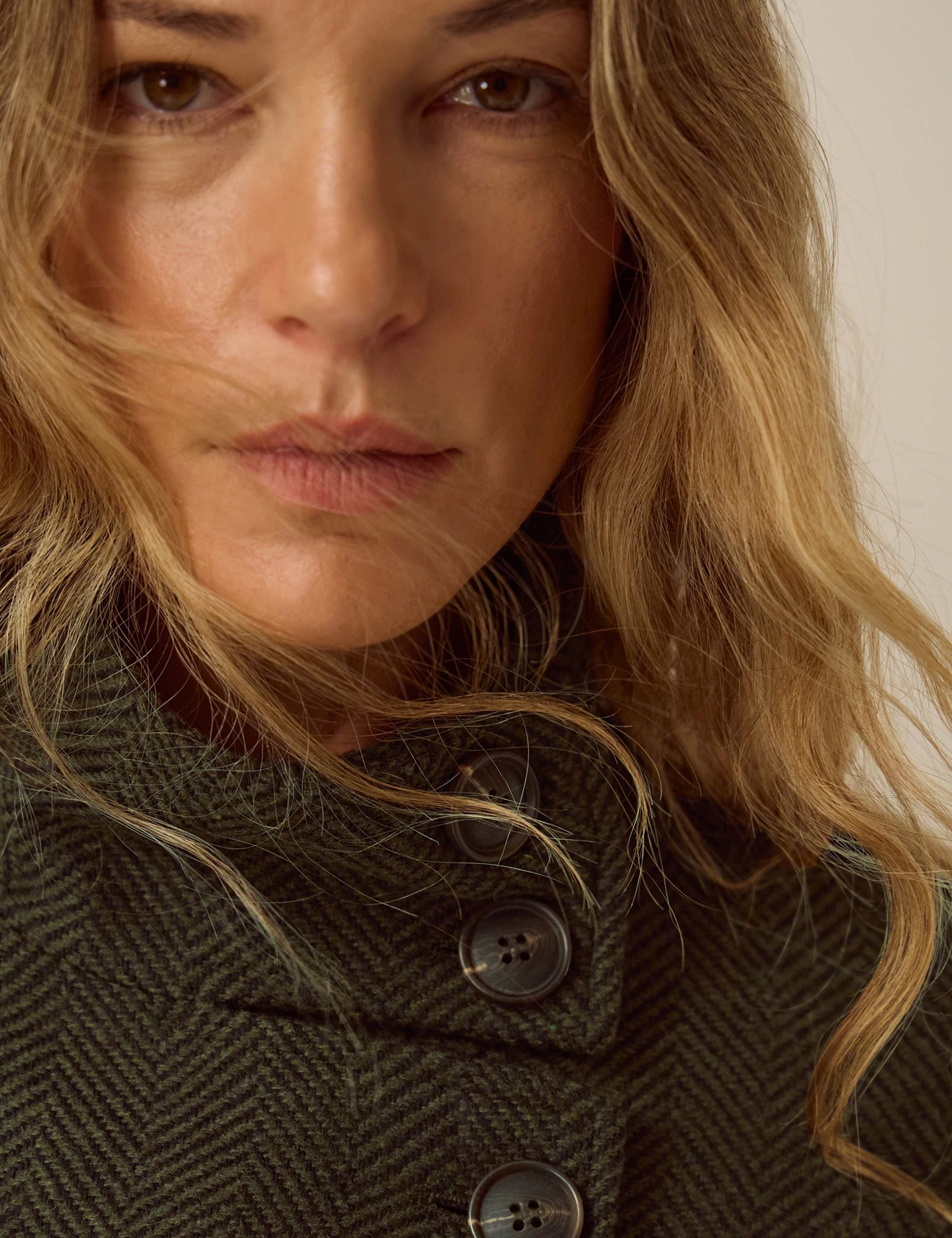 Herringbone Funnel Neck Coat 5 of 5