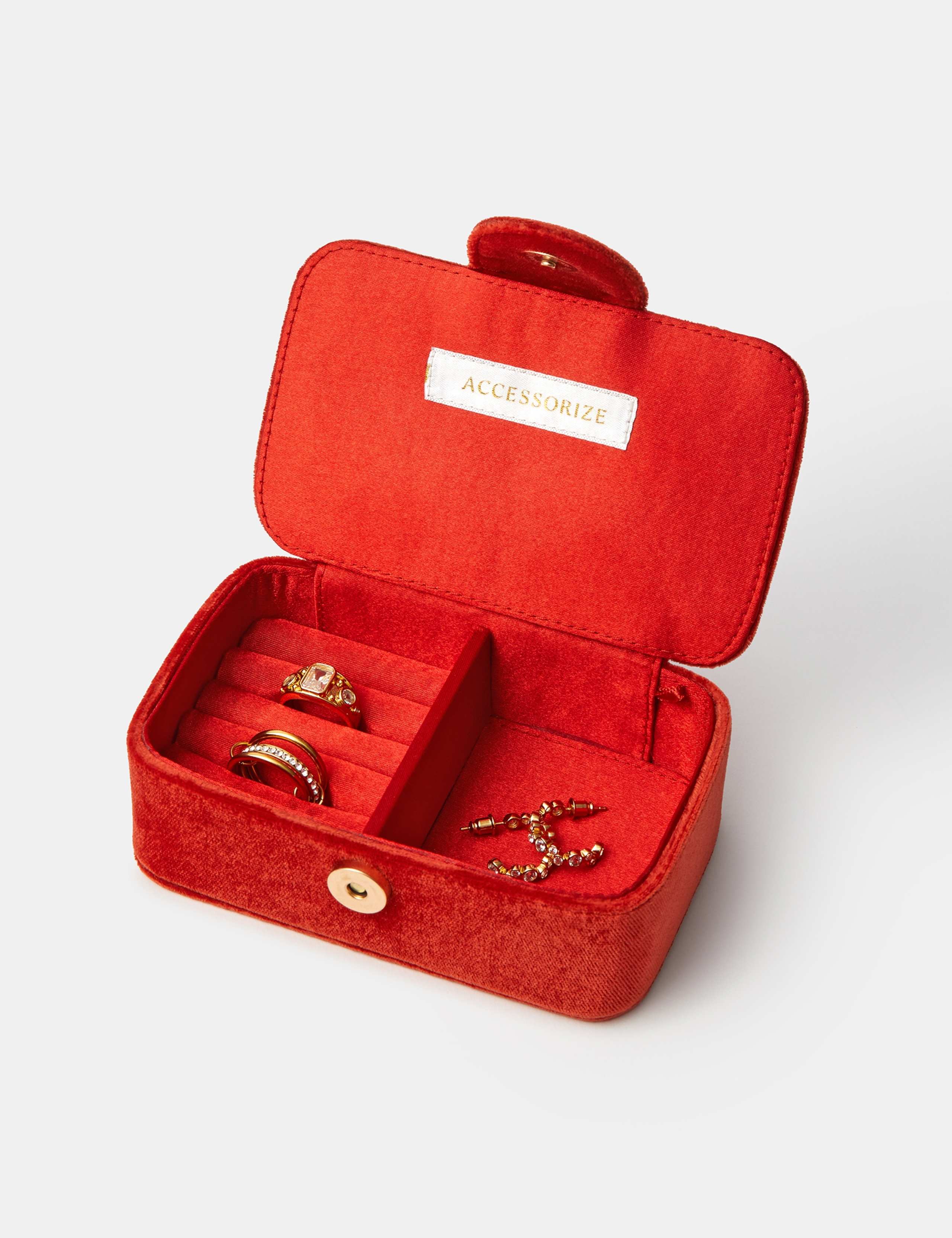 Velvet Embellished Cherry Jewellery Box 3 of 3