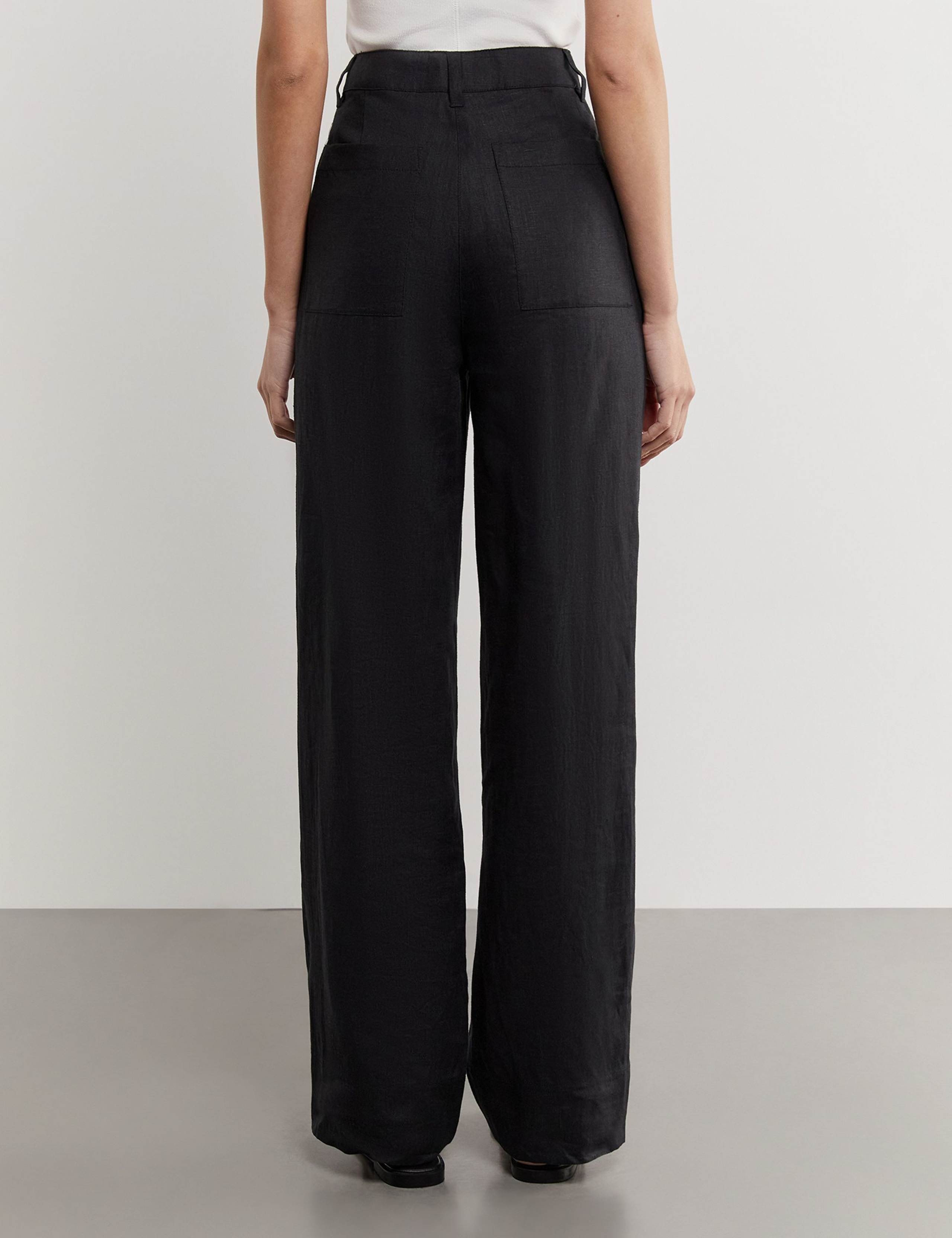 Pure Linen Pintuck Wide Leg Trousers 5 of 5