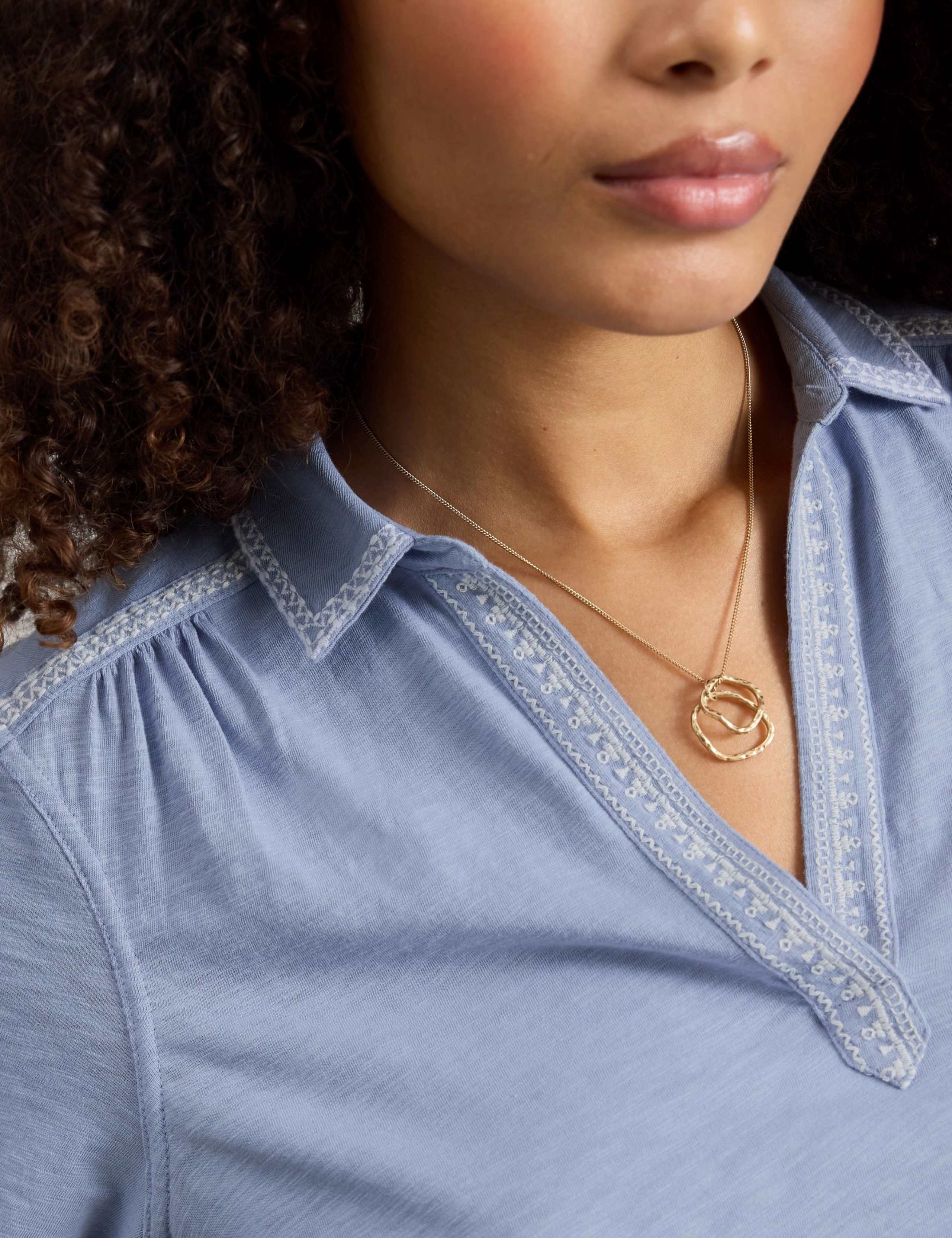 Pure Cotton Embroidered Collared Shirt 5 of 6