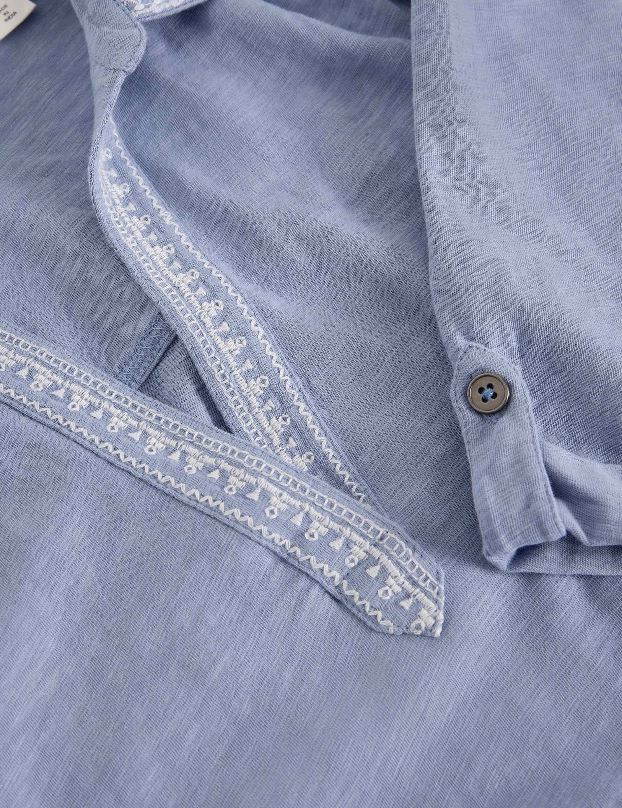 Pure Cotton Embroidered Collared Shirt 6 of 6