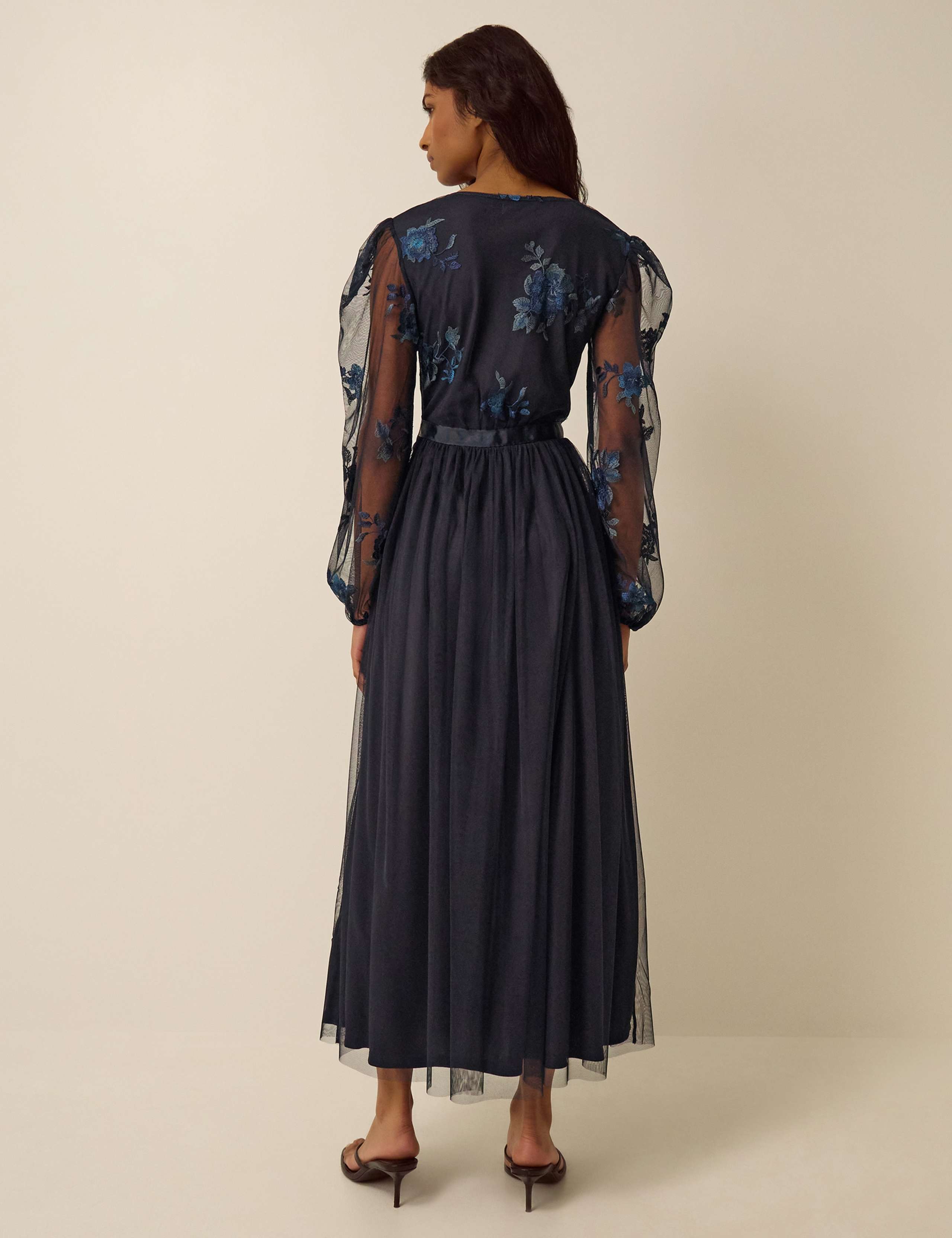 Floral Embroidered Mesh Maxi Tea Dress 3 of 5