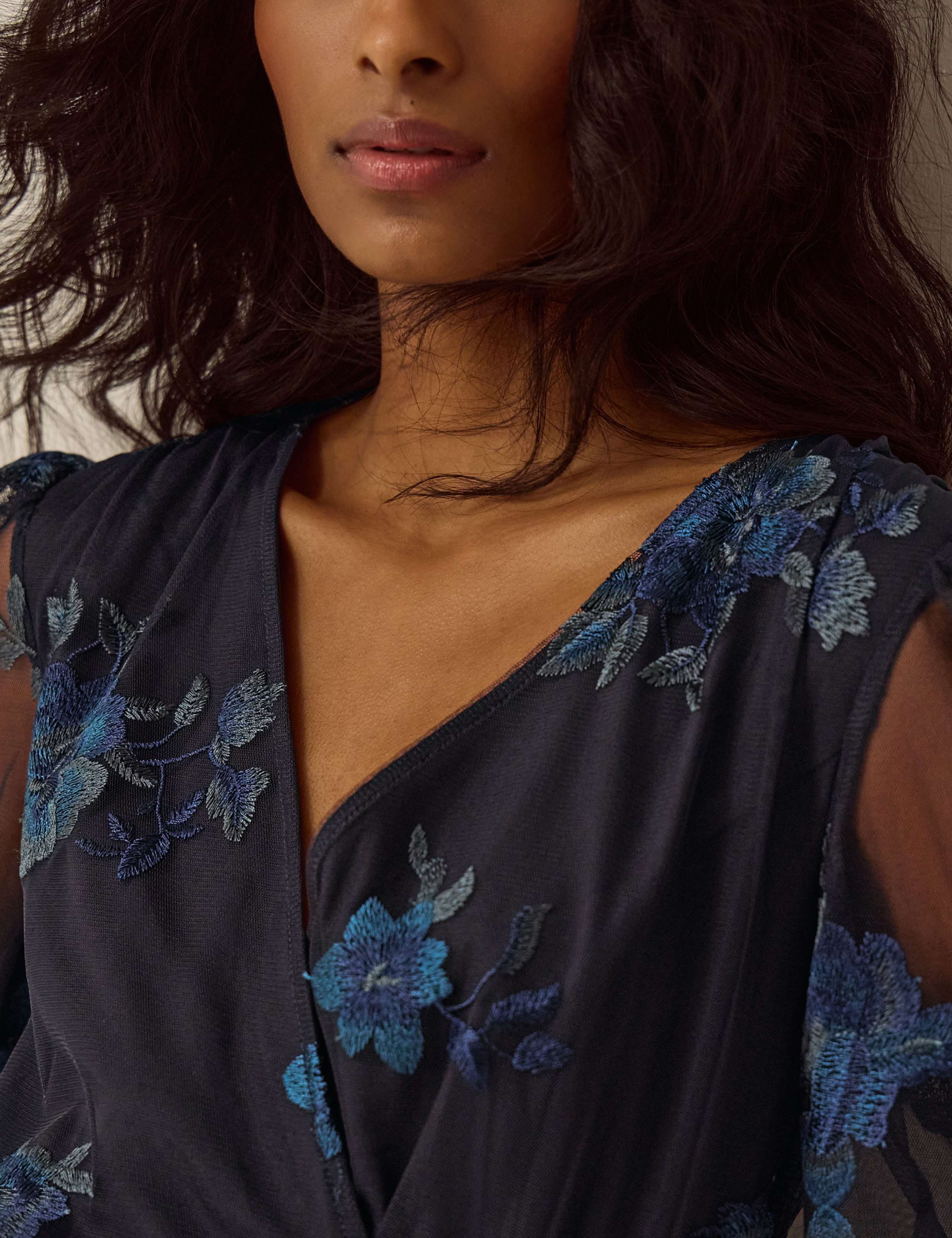 Floral Embroidered Mesh Maxi Tea Dress 5 of 5