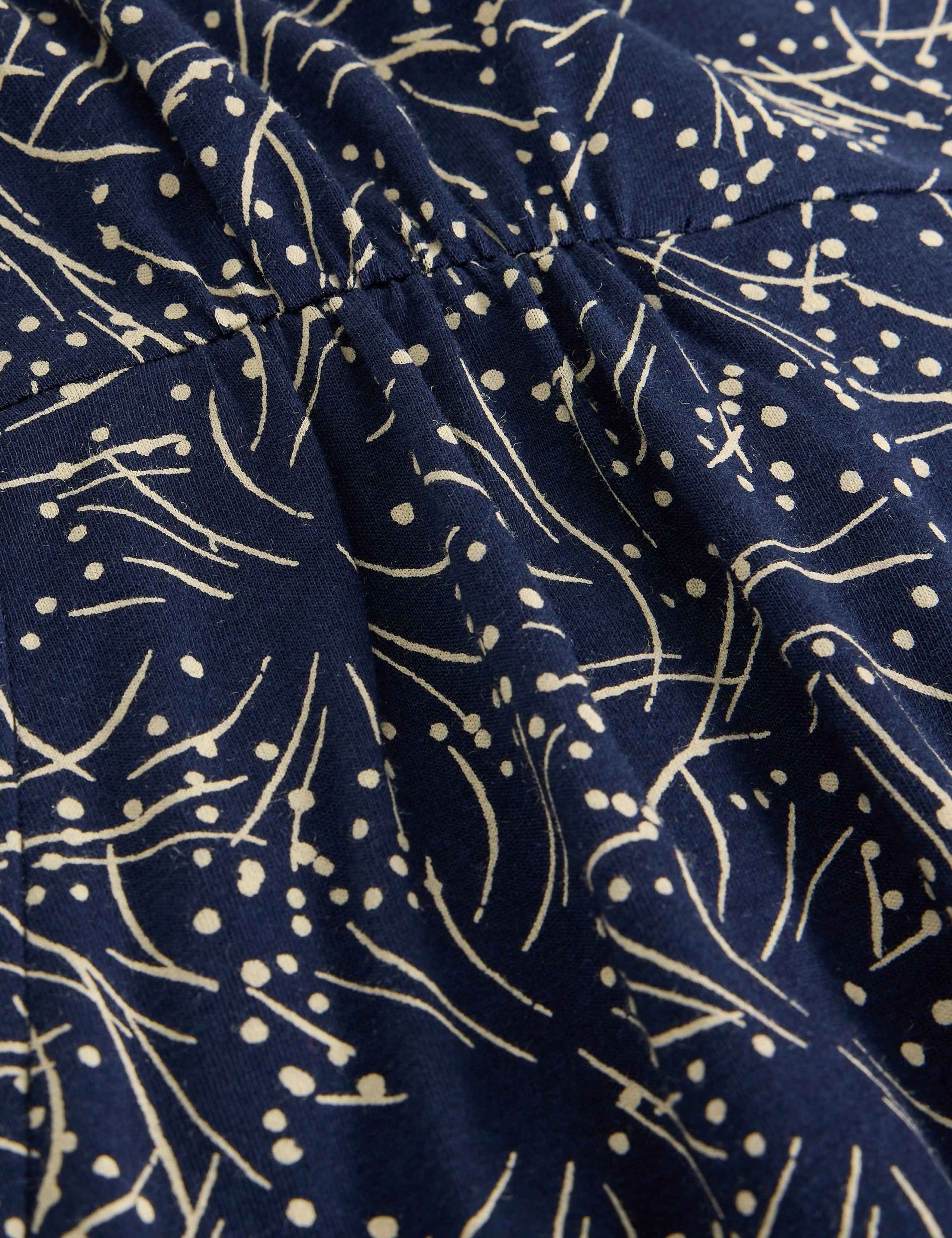 Jersey Printed V-Neck Waisted Dress 6 of 6