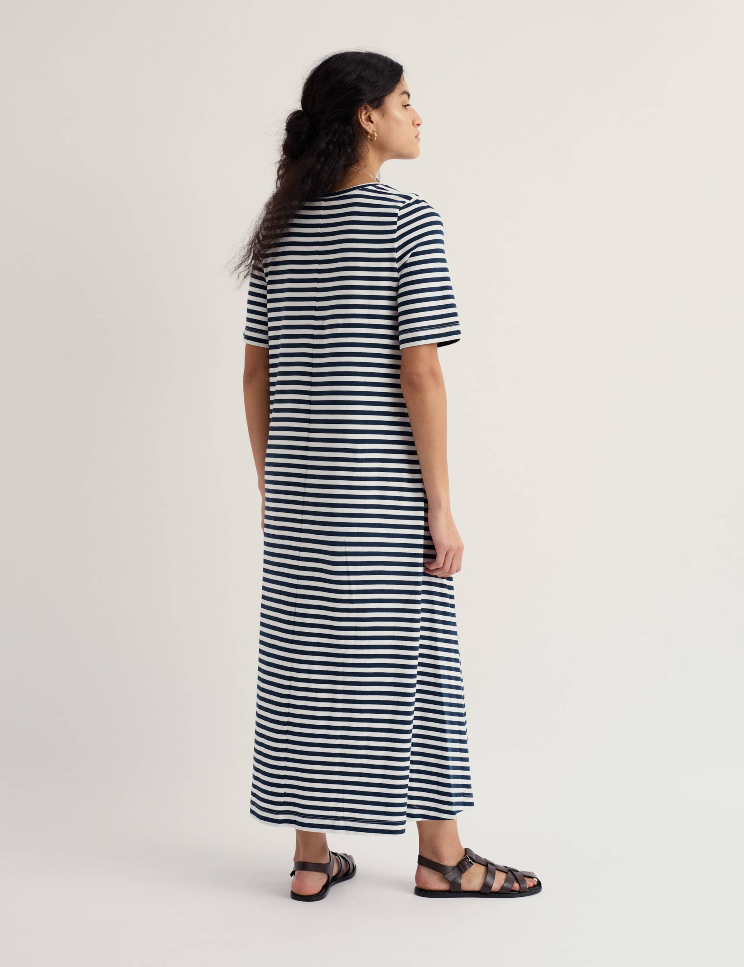 Pure Cotton Striped Round Neck T-Shirt Dress 3 of 5