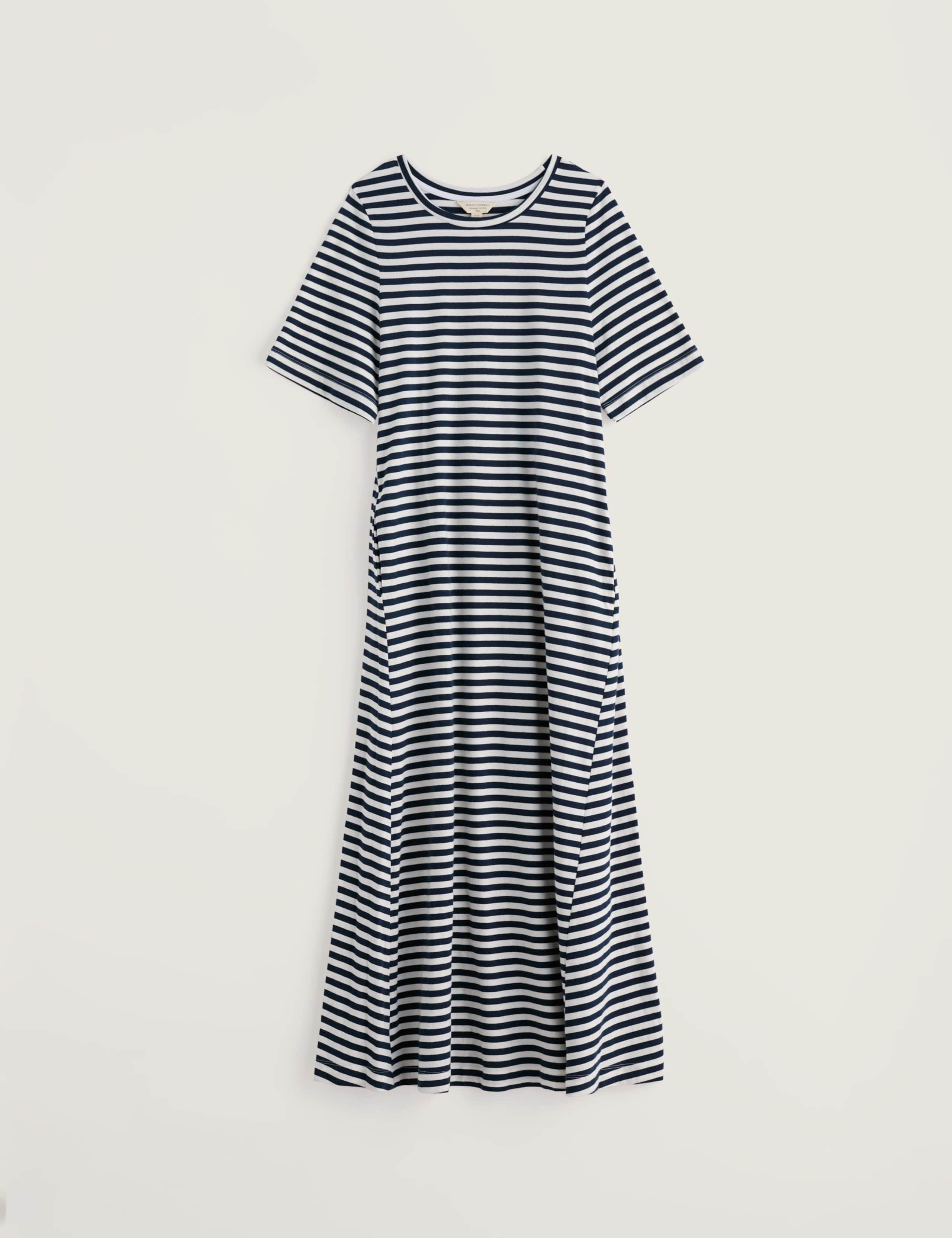 Pure Cotton Striped Round Neck T-Shirt Dress 2 of 5
