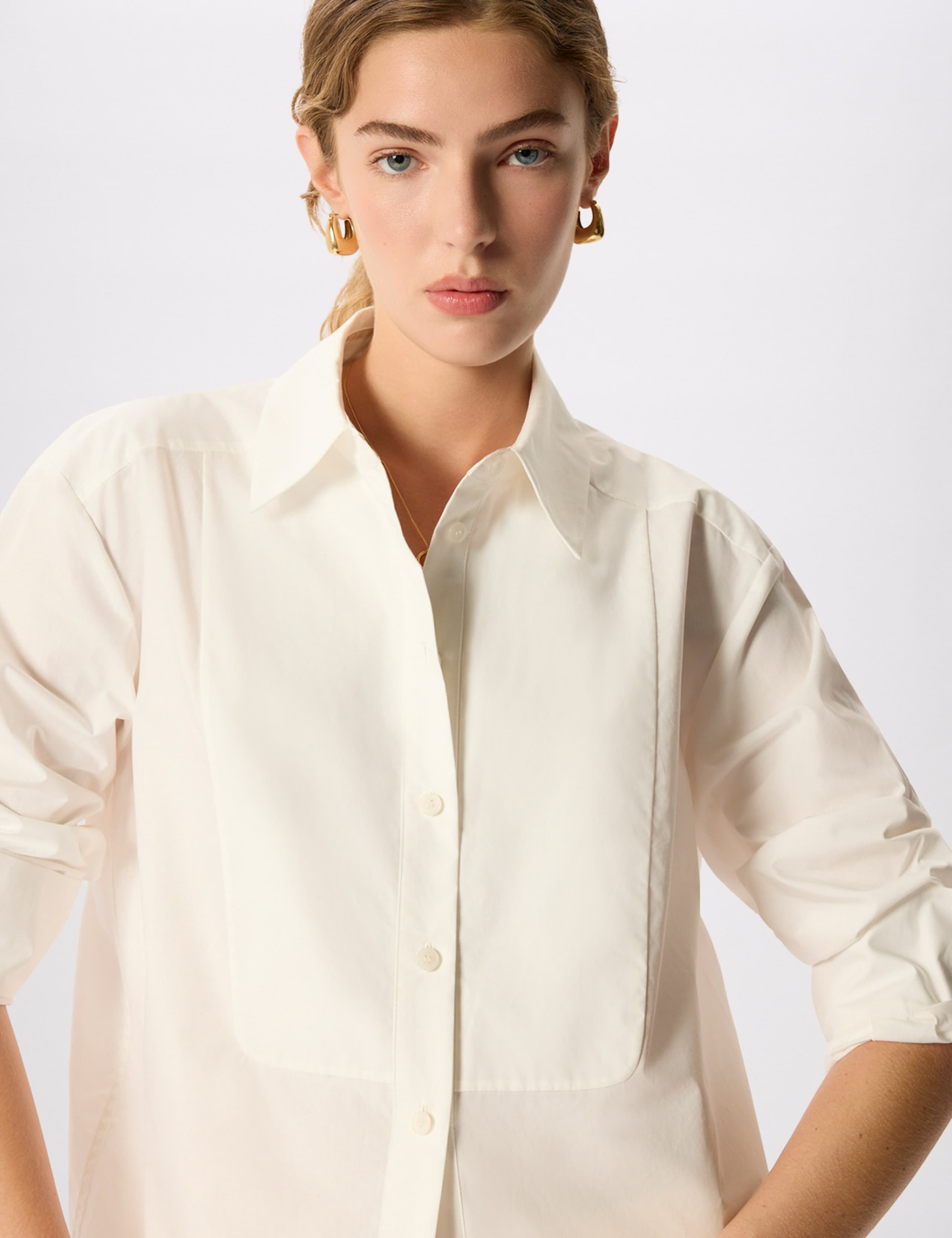 Pure Cotton Collared Bib Detail Shirt 6 of 7