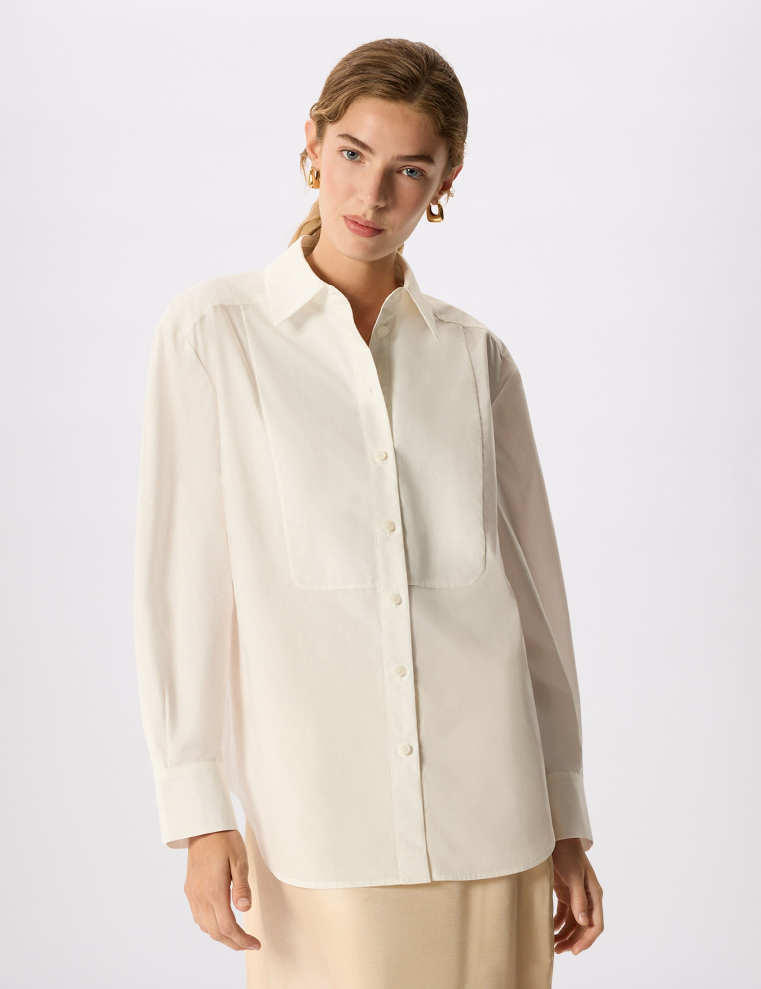 Pure Cotton Collared Bib Detail Shirt 7 of 7
