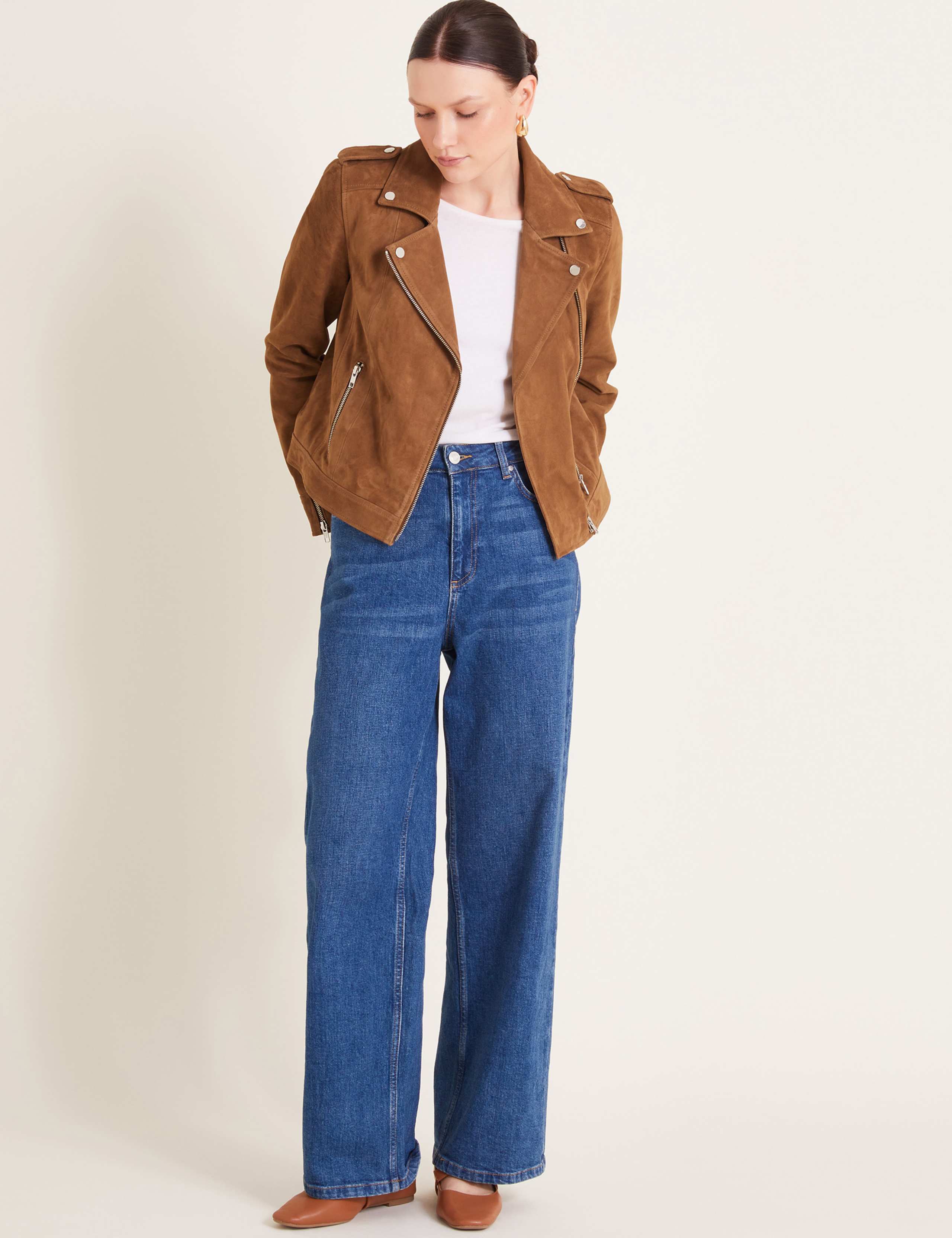Suede Collared Biker Jacket 2 of 5