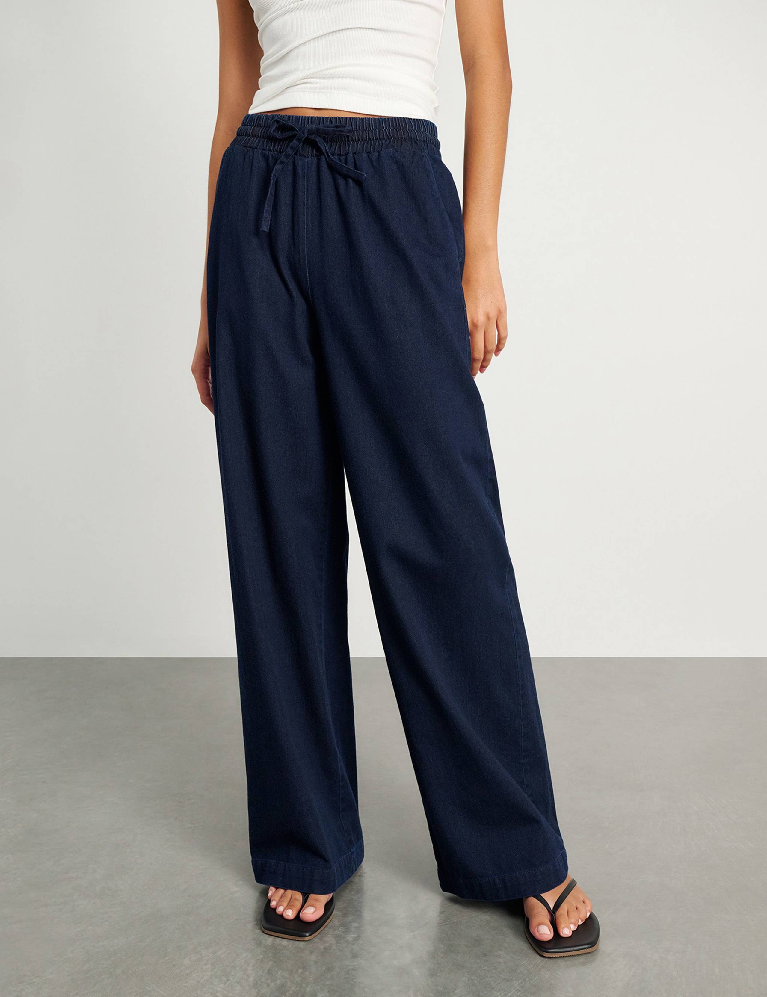 Pure Cotton Wide Leg Trousers 5 of 6