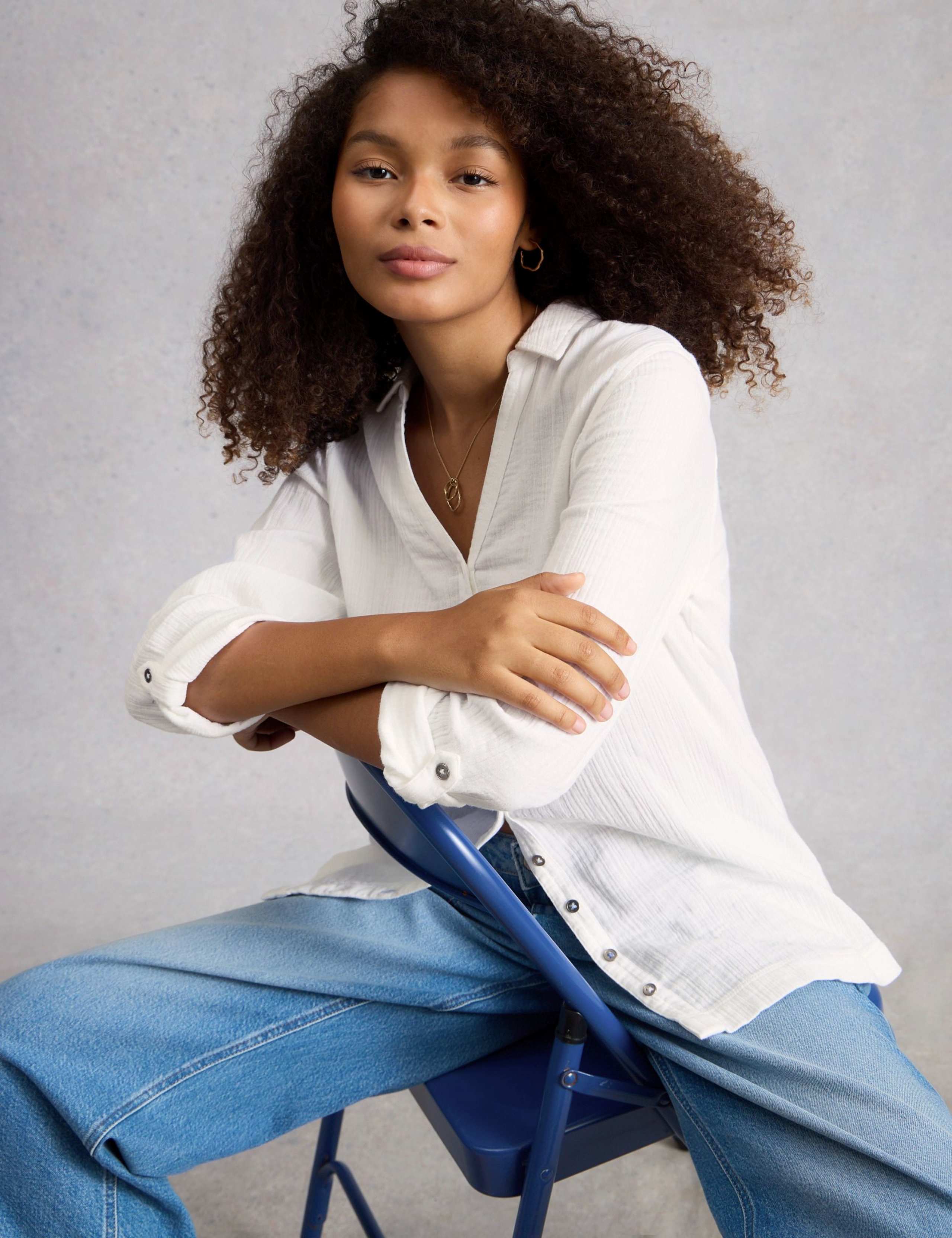 Pure Cotton Double Cloth Longline Shirt 6 of 6