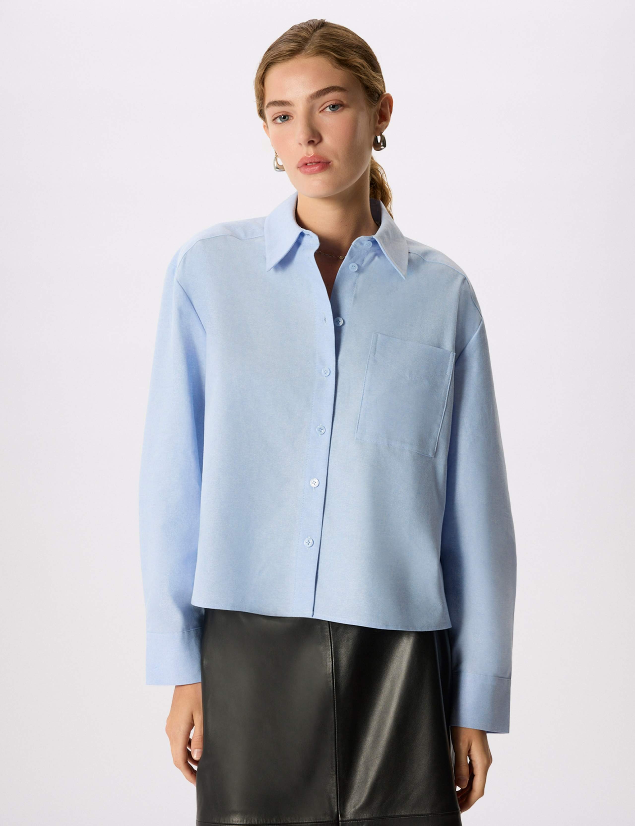 Pure Cotton Collared Boxy Button Through Shirt 3 of 7