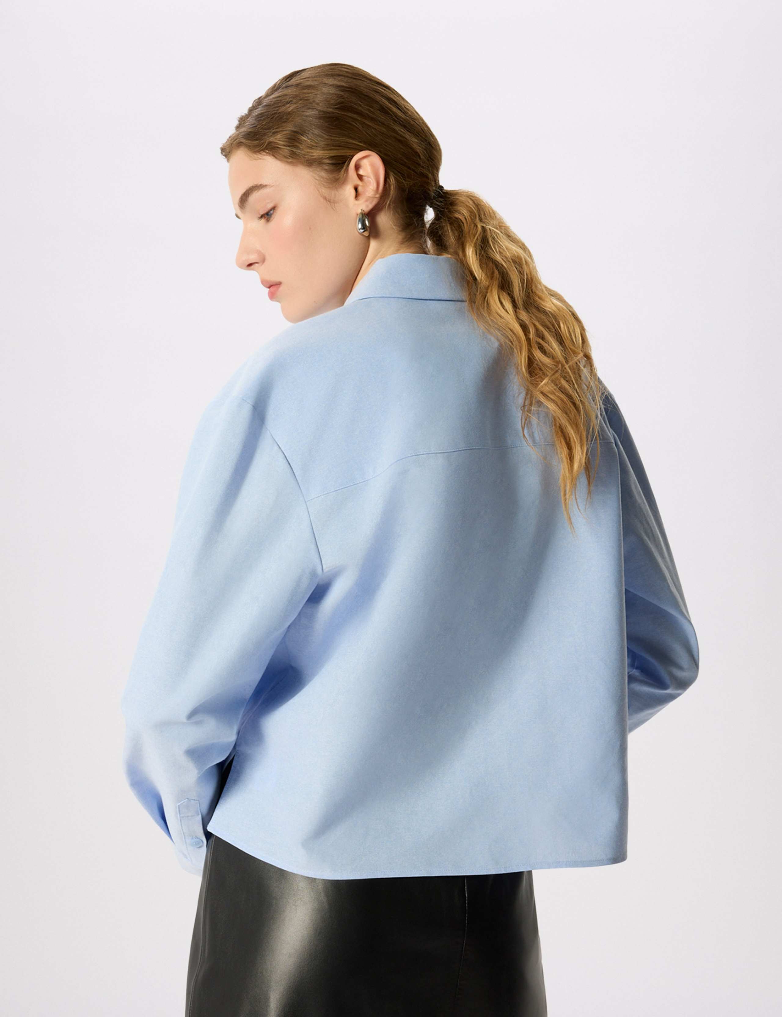 Pure Cotton Collared Boxy Button Through Shirt 4 of 7