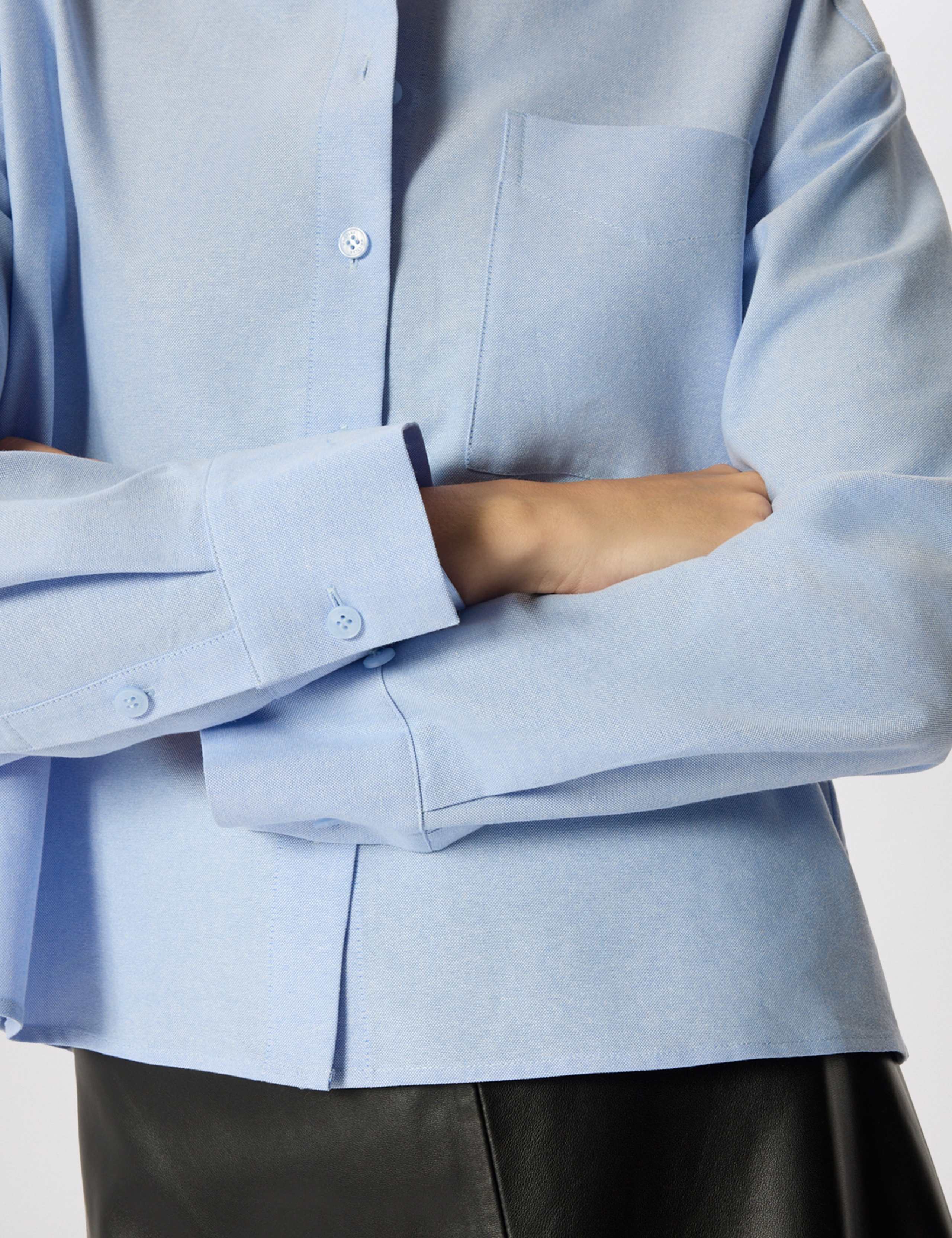 Pure Cotton Collared Boxy Button Through Shirt 7 of 7