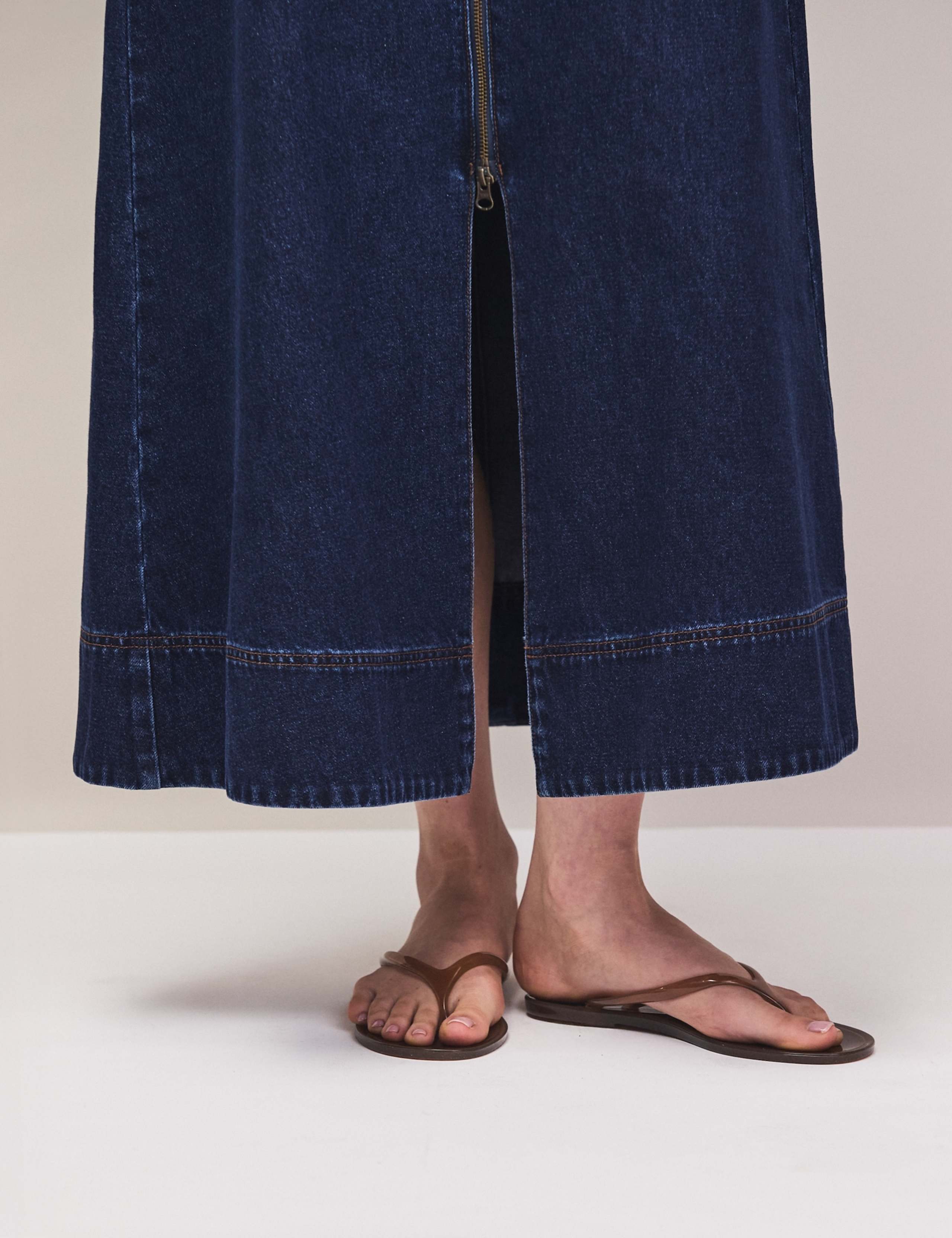 Denim Split Front Maxi Skirt 4 of 7