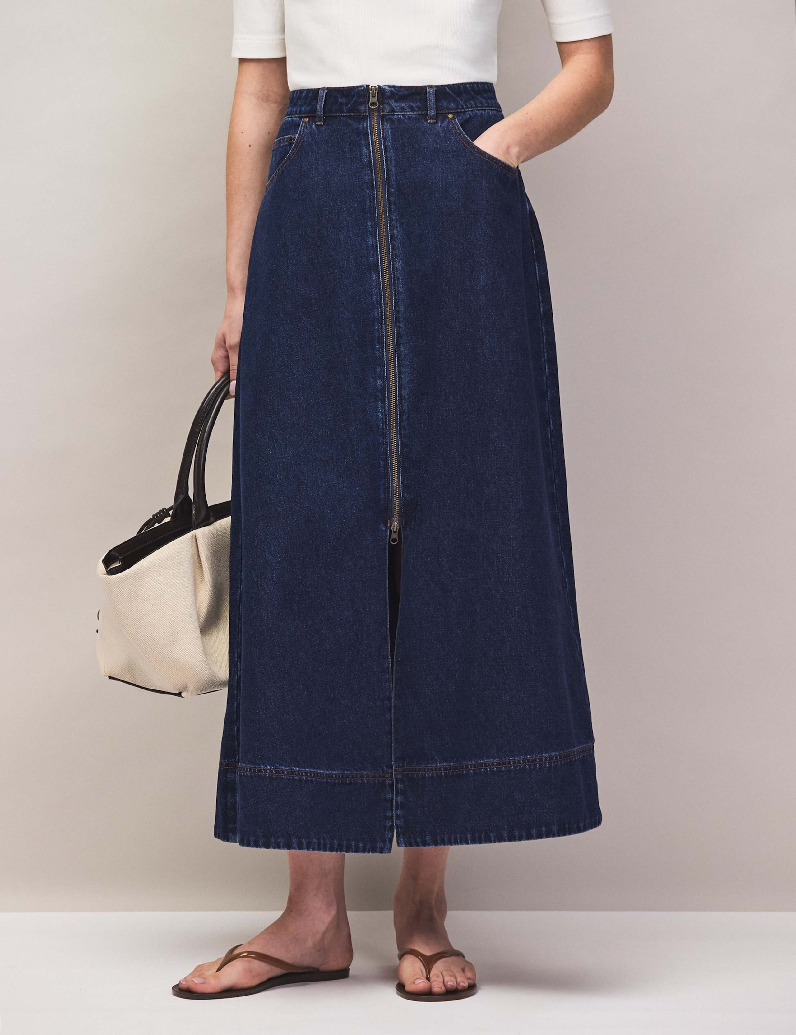 Denim Split Front Maxi Skirt 6 of 7