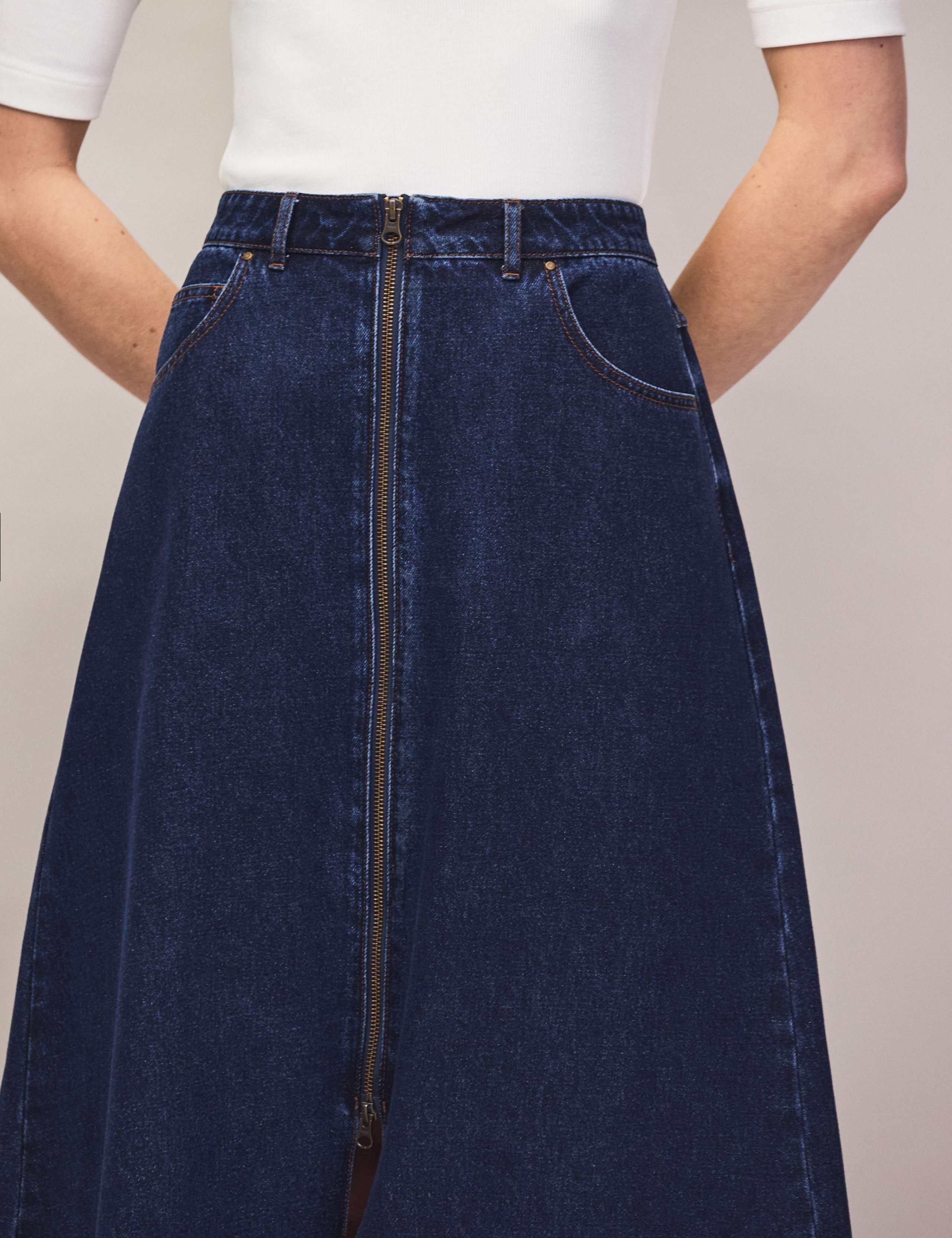 Denim Split Front Maxi Skirt 7 of 7