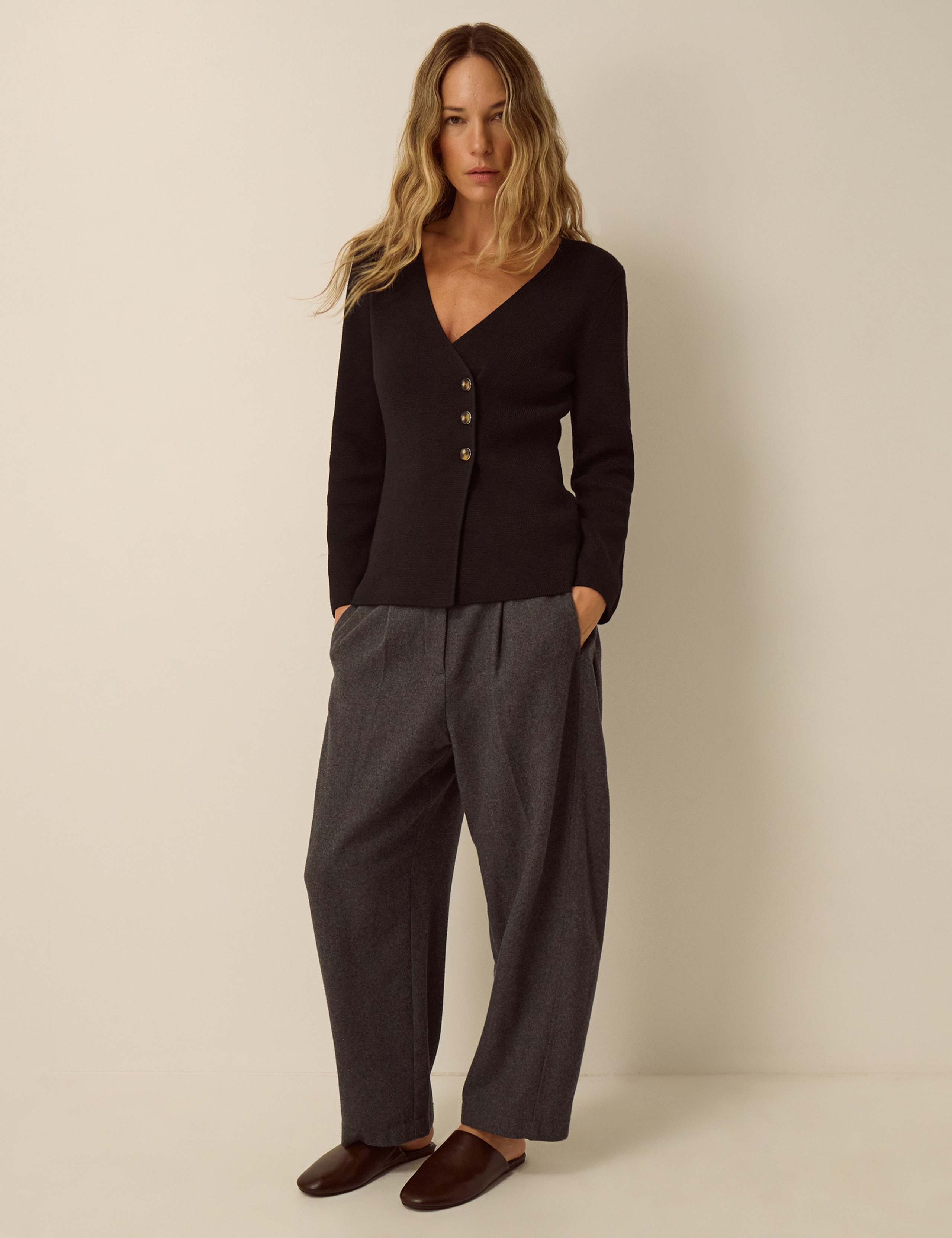 V Neck Button Front Cardigan 2 of 5