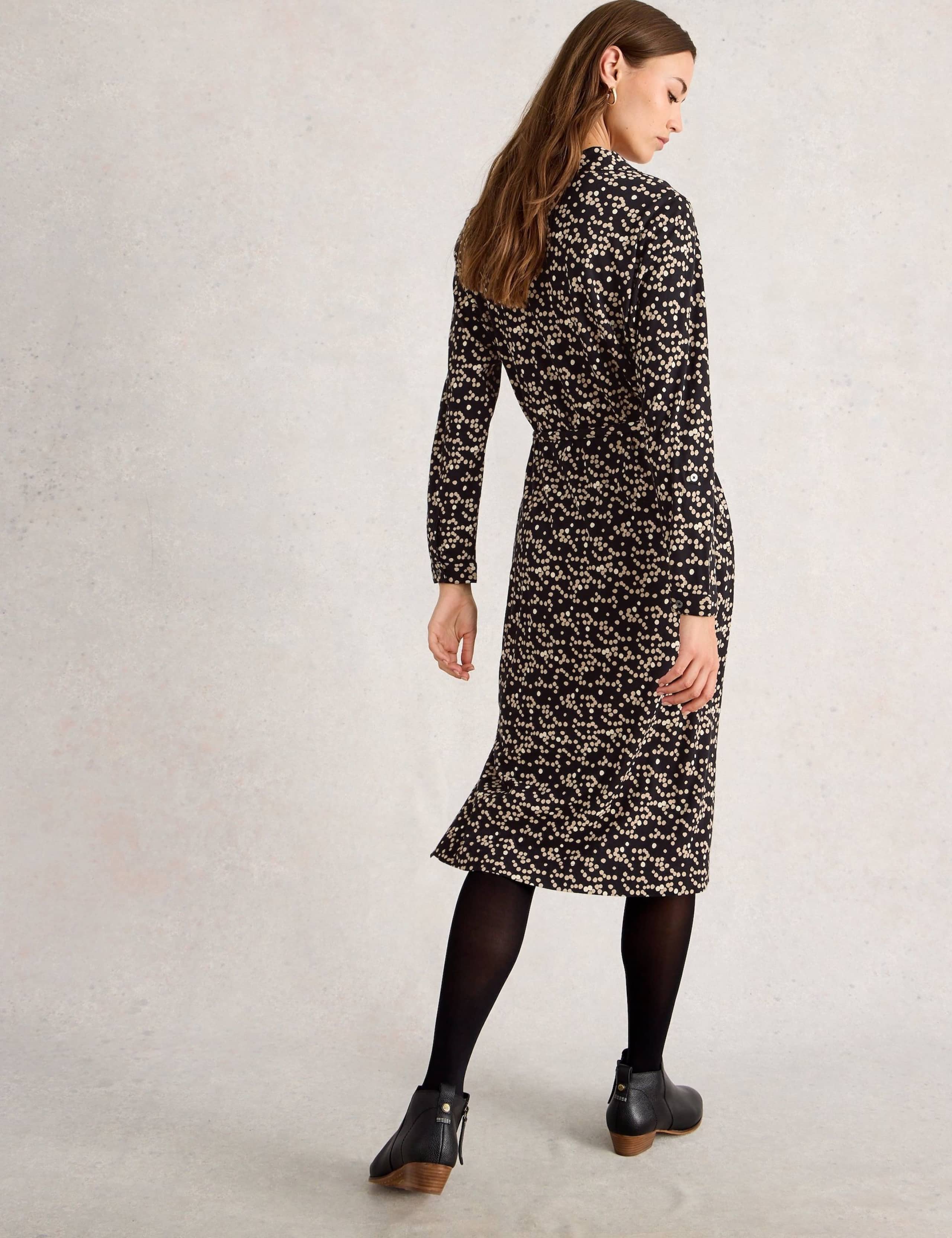 Cotton Modal Blend Jersey Geometric Shirt Dress 4 of 6