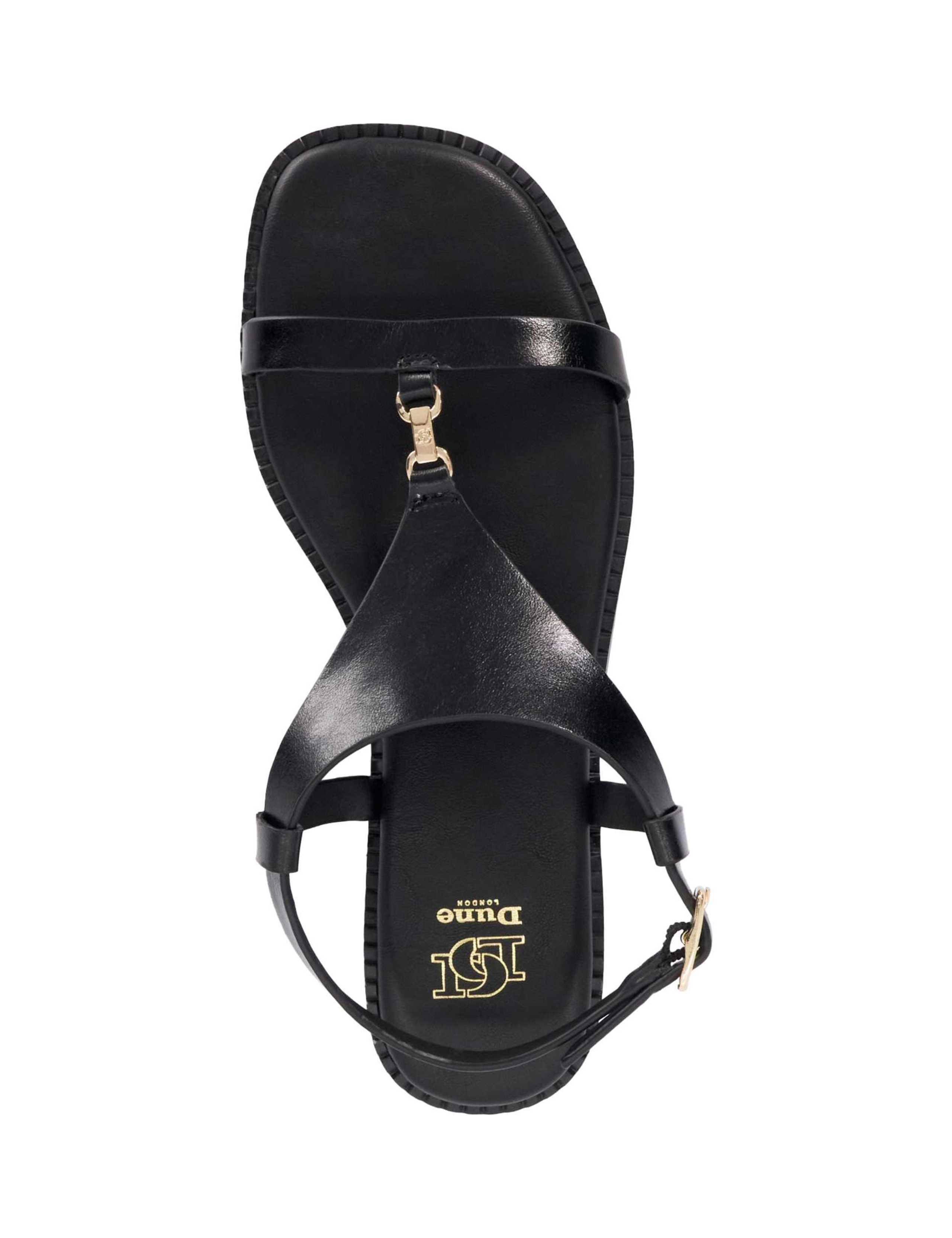 Leather Buckle Ankle Strap T Bar Flat Sandals 2 of 5